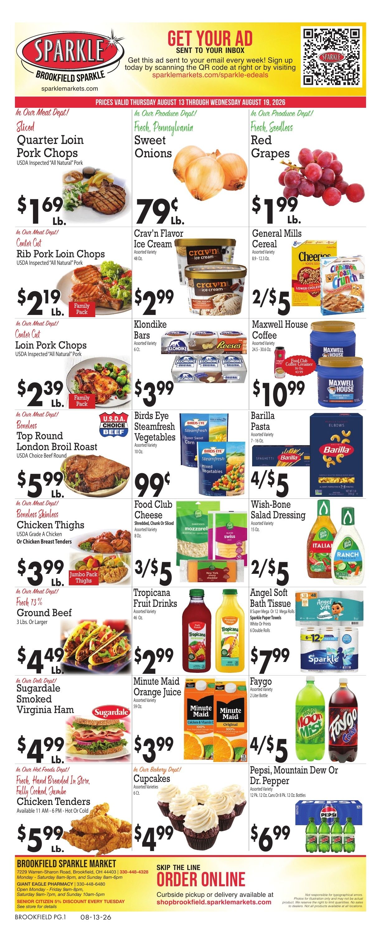 Sparkle Market (Brookfield, OH) Weekly Ad August 13 - 19, 2026