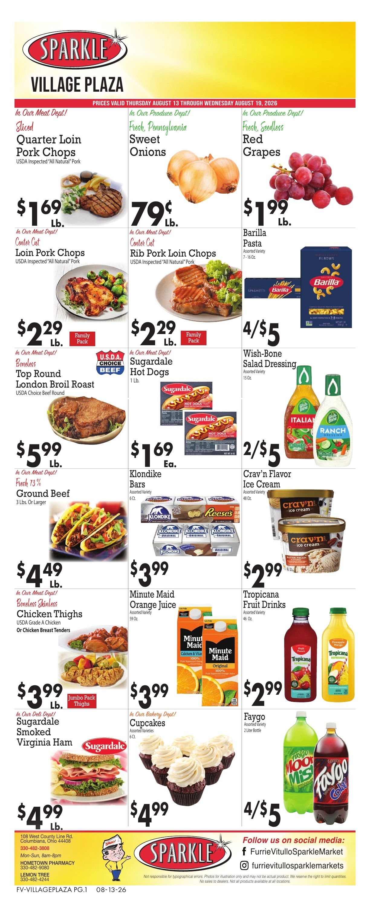 Sparkle Market (Columbiana, OH) Weekly Ad August 13 - 19, 2026