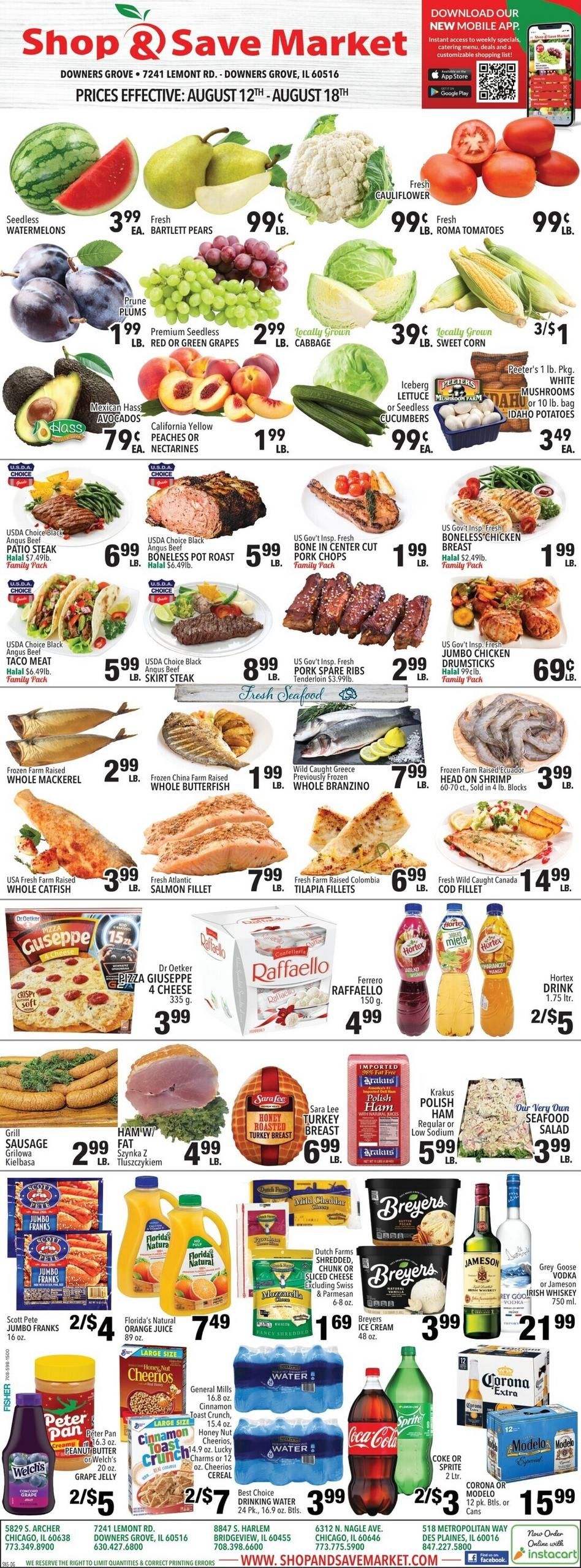 Shop And Save Market (Aurora–Naperville Area, IL) Weekly Ad August 12 - 18, 2026