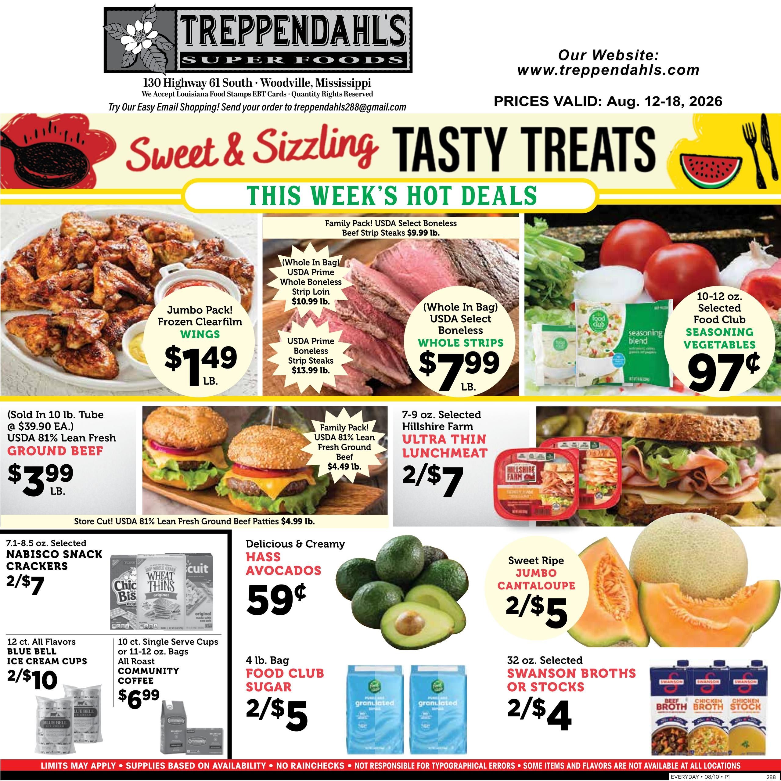 Treppendahl's Super Foods (Woodville Area, MS) Weekly Ad August 12 - 18, 2026