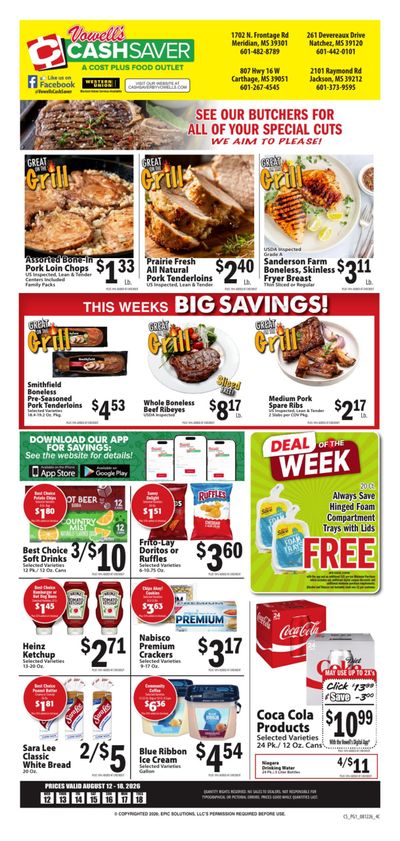 Vowell's CashSaver Weekly Ad August 12 - 18, 2026