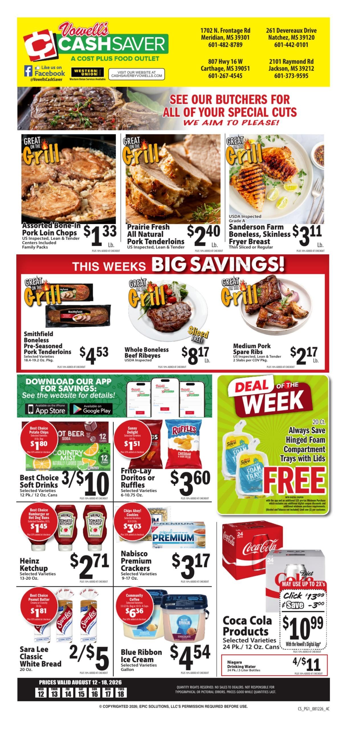 Vowell's CashSaver Weekly Ad August 12 - 18, 2026