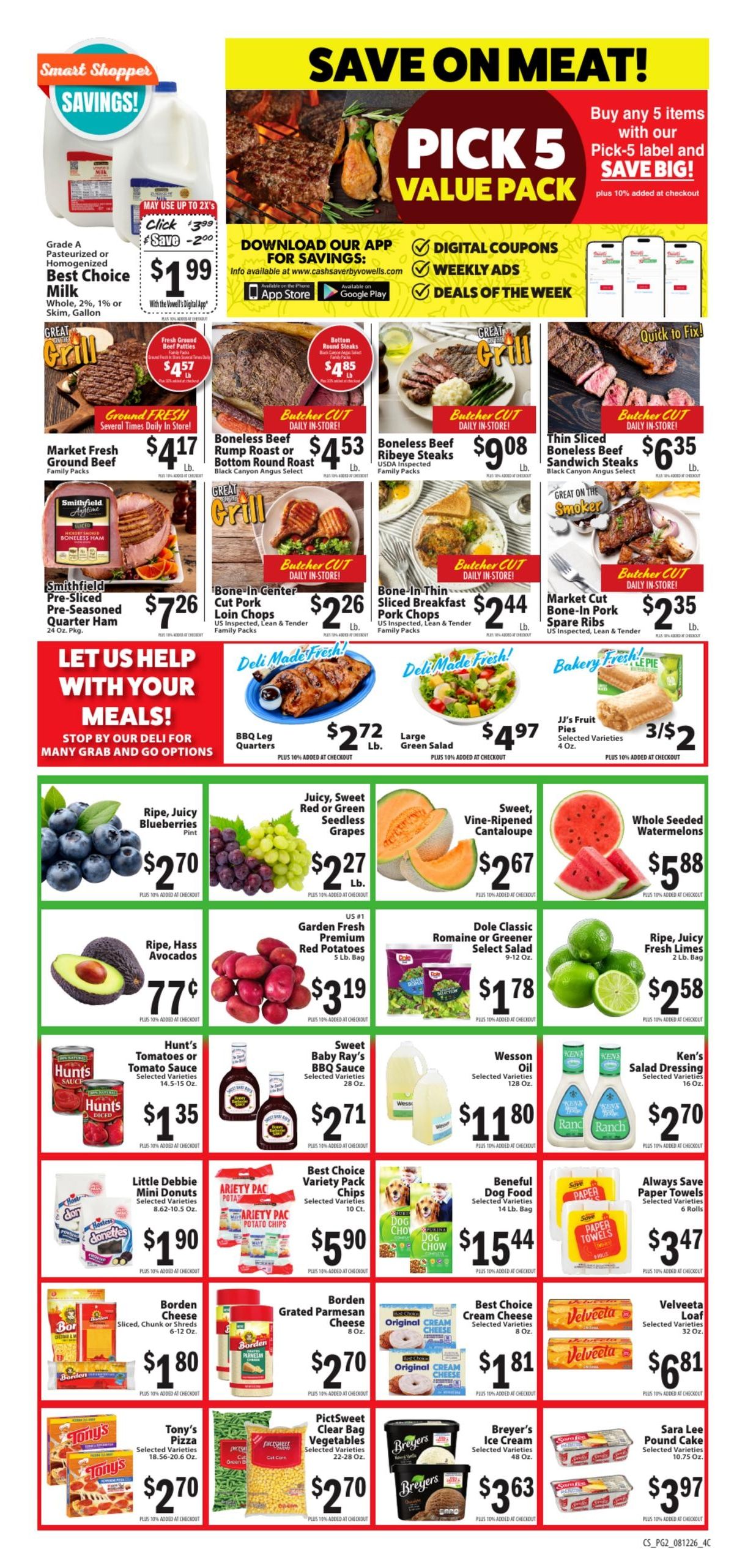Vowell's CashSaver Weekly Ad August 12 - 18, 2026