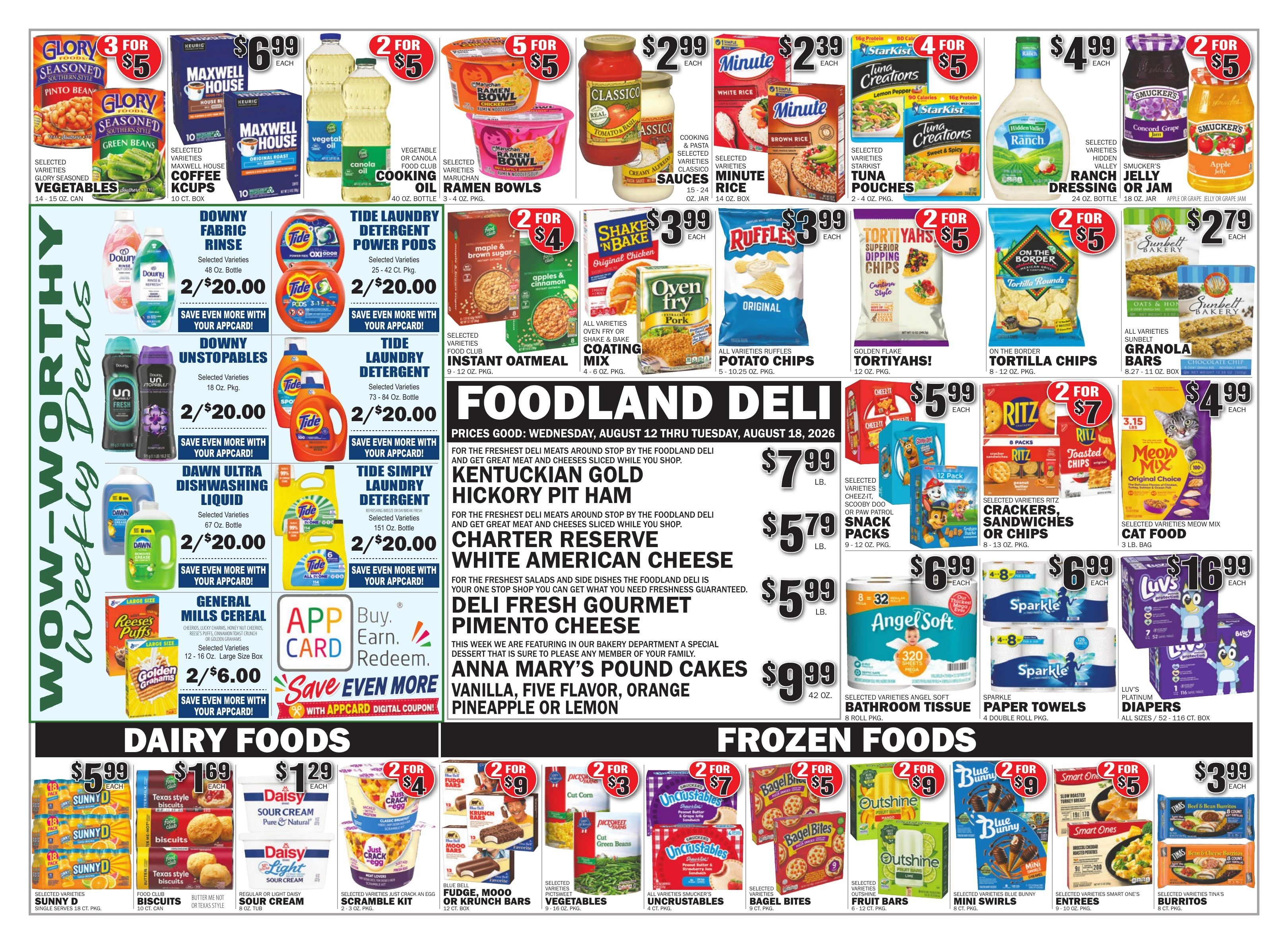 Gateway Foodland (Moulton, AL) Weekly Ad August 12 - 18, 2026