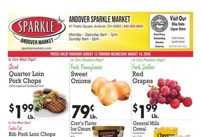 Sparkle Markets (Andover, OH) Weekly Ad August 13 - 19, 2026