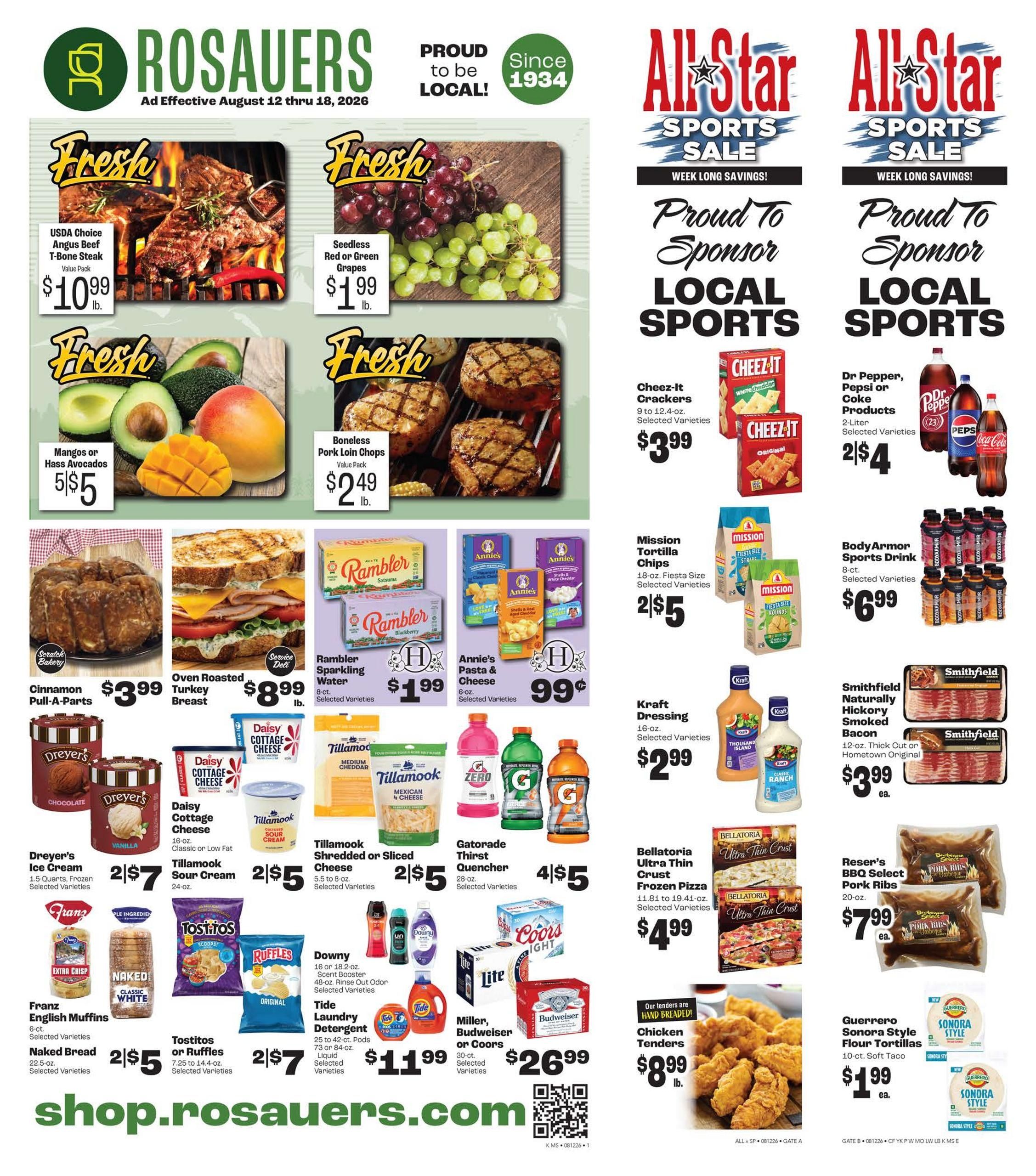 Rosauers (Missoula–Milltown Area, MT) Weekly Ad August 12 - 18, 2026