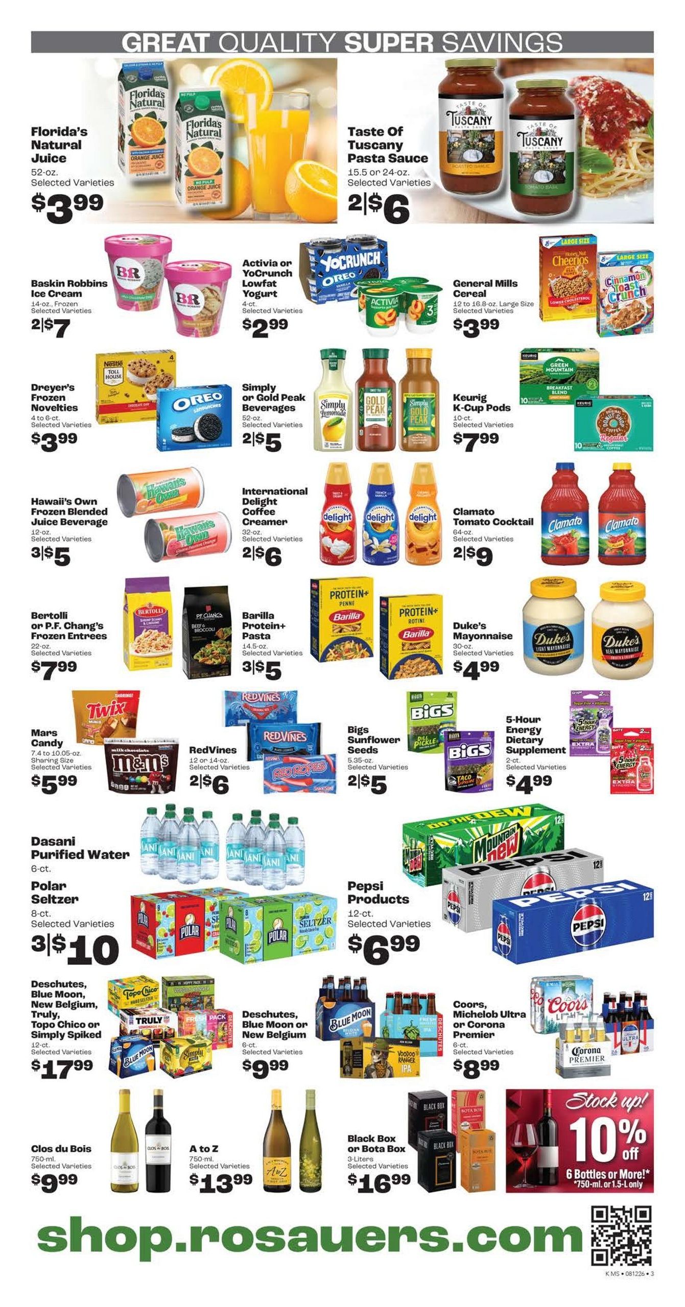 Rosauers (Missoula–Milltown Area, MT) Weekly Ad August 12 - 18, 2026