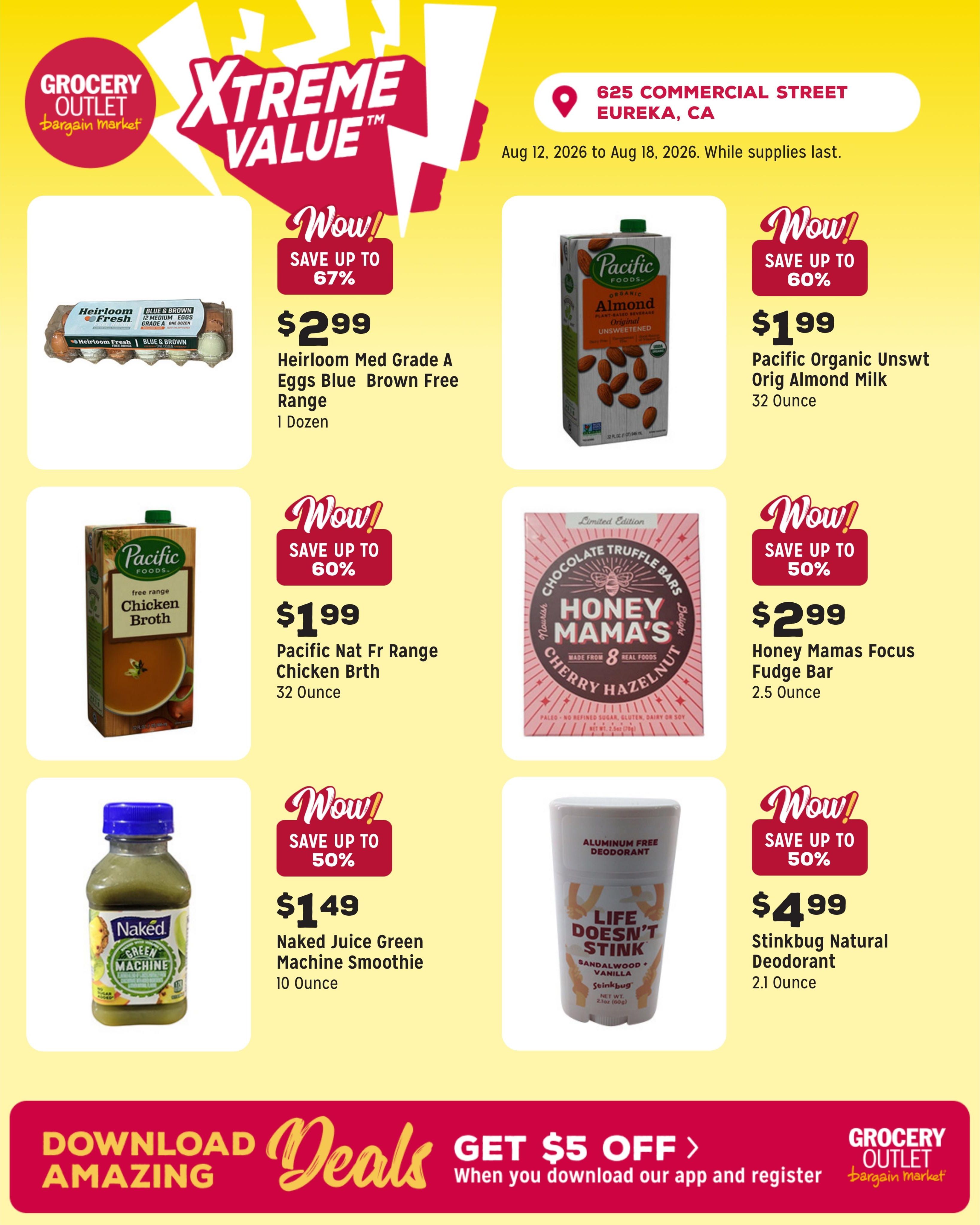 Grocery Outlet (Eureka–Cutten Area, CA) Weekly Ad August 12 - 18, 2026