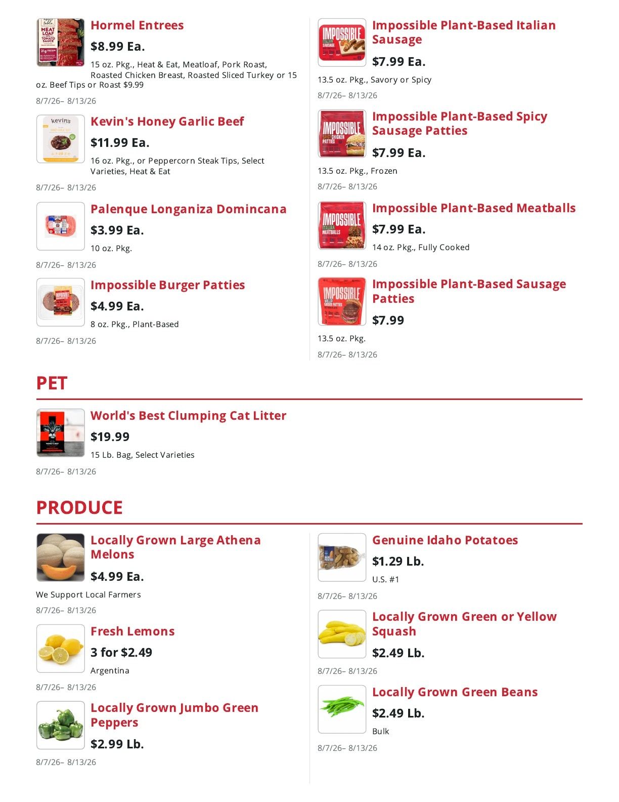 Peck's Market (Callicoon, NY) Weekly Ad August 7 - 13, 2026