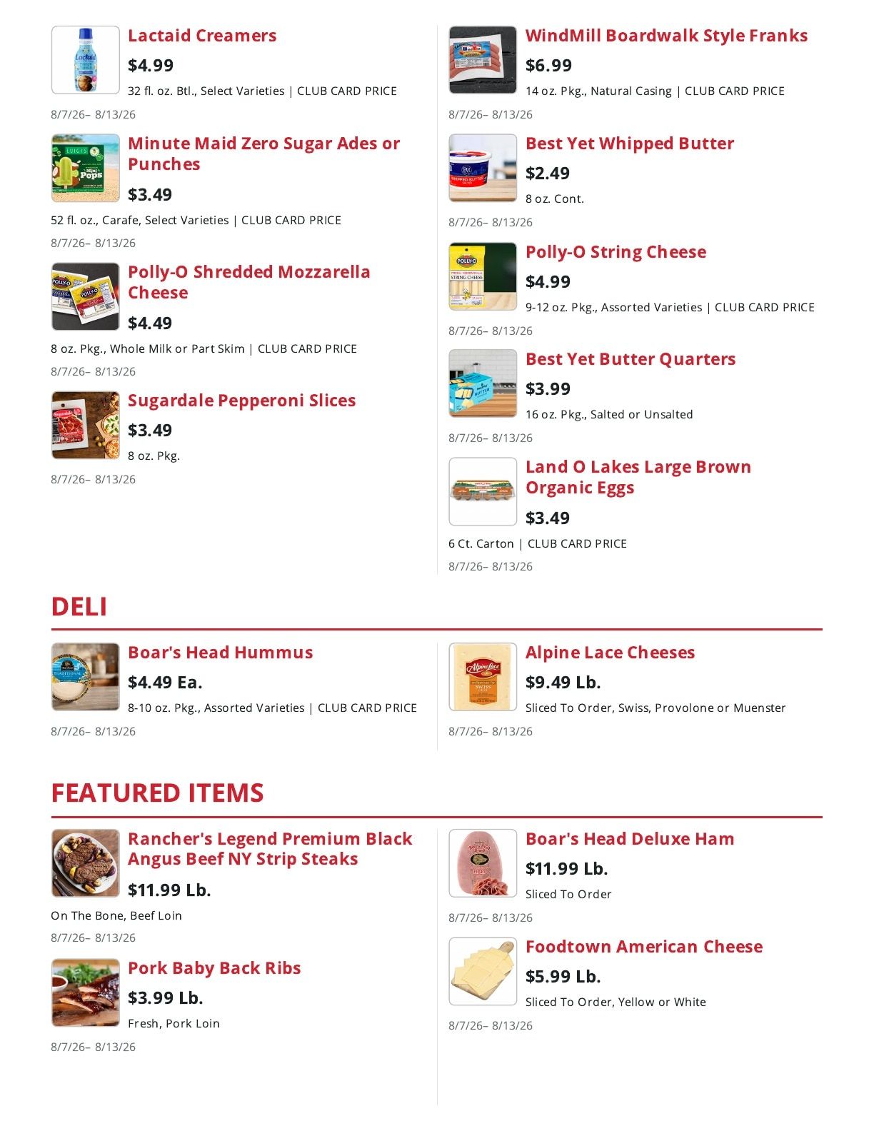 Peck's Market (Eldred, NY) Weekly Ad August 7 - 13, 2026