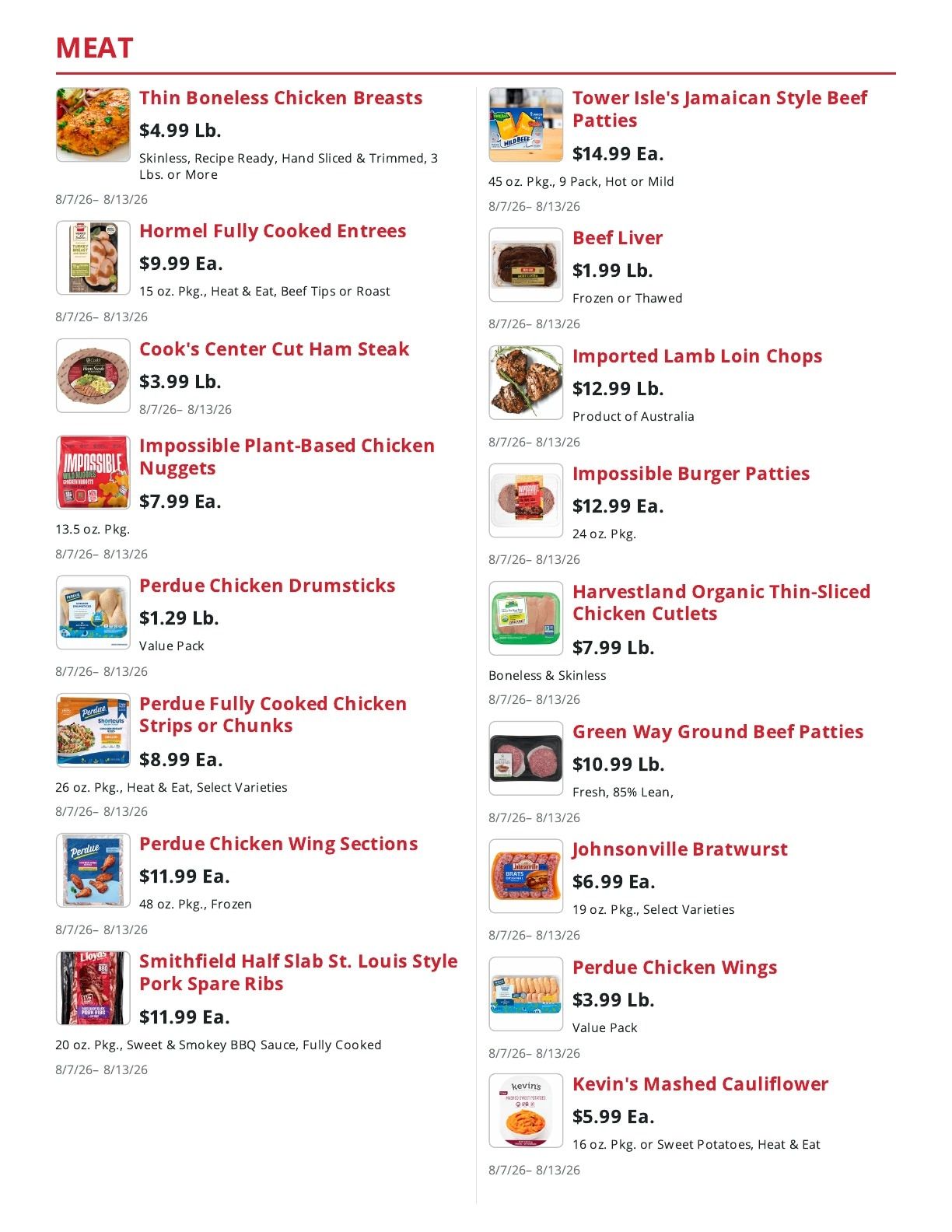 Peck's Market (Eldred, NY) Weekly Ad August 7 - 13, 2026