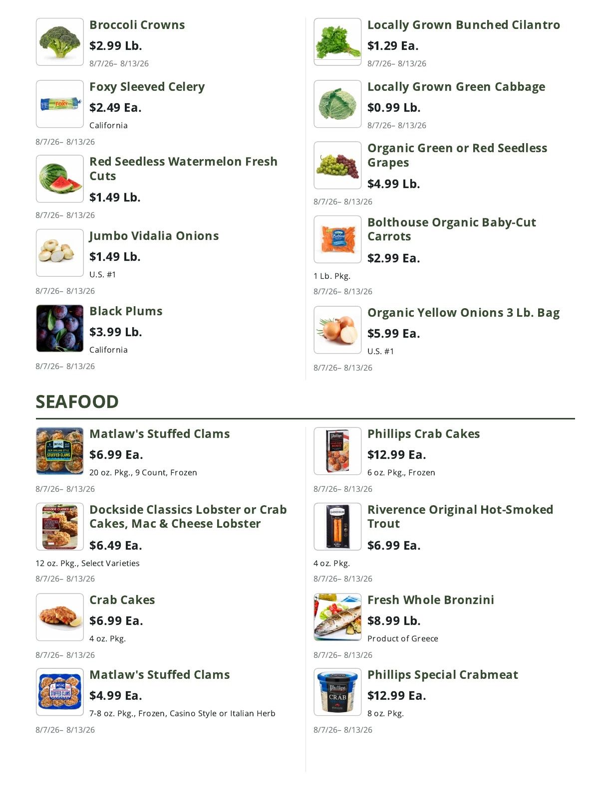 Olive Tree Marketplace Weekly Ad August 7 - 13, 2026