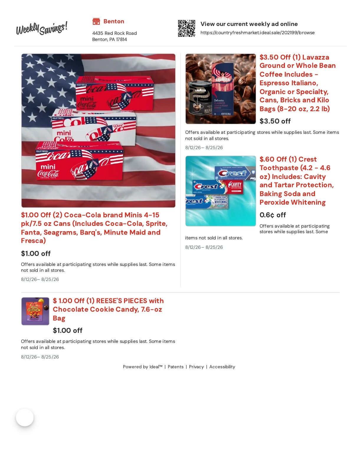 Country Fresh Market Weekly Ad August 12 - 25, 2026
