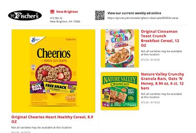 Fischer's Weekly Ad August 5 - 18, 2026