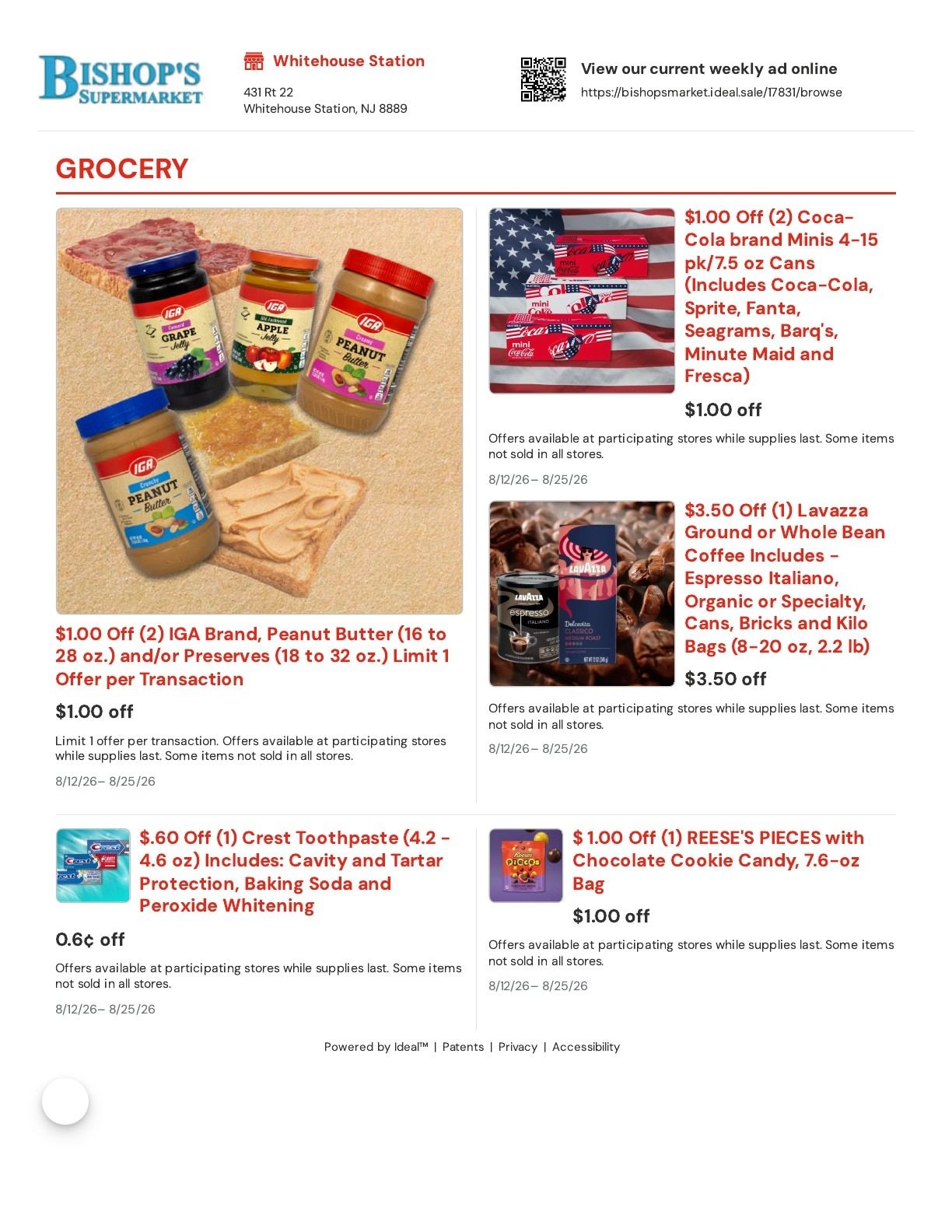 Bishops Market IGA Weekly Ad August 12 - 25, 2026