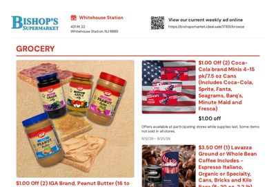 Bishops Market IGA Weekly Ad August 12 - 25, 2026