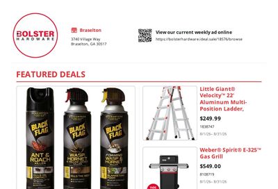 Bolster Hardware (Braselton, GA) Weekly Ad August 1 - 31, 2026