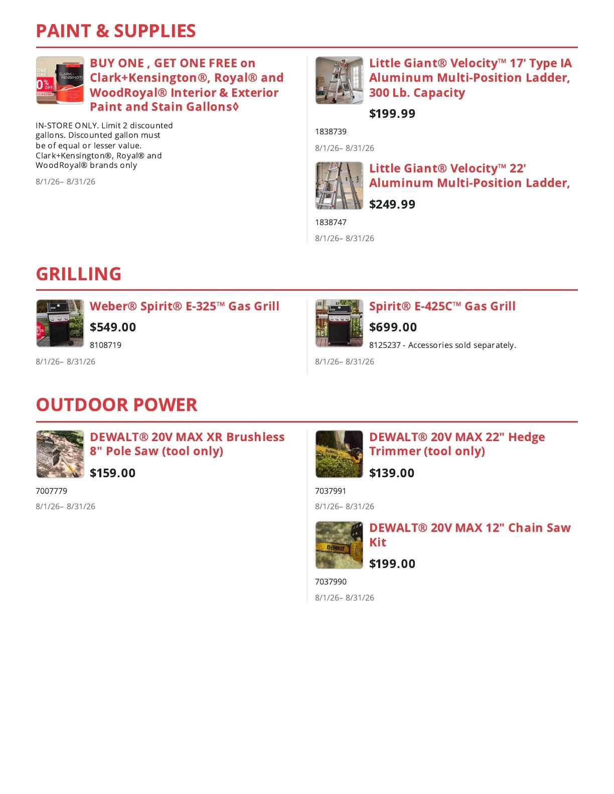 Bolster Hardware (Braselton, GA) Weekly Ad August 1 - 31, 2026