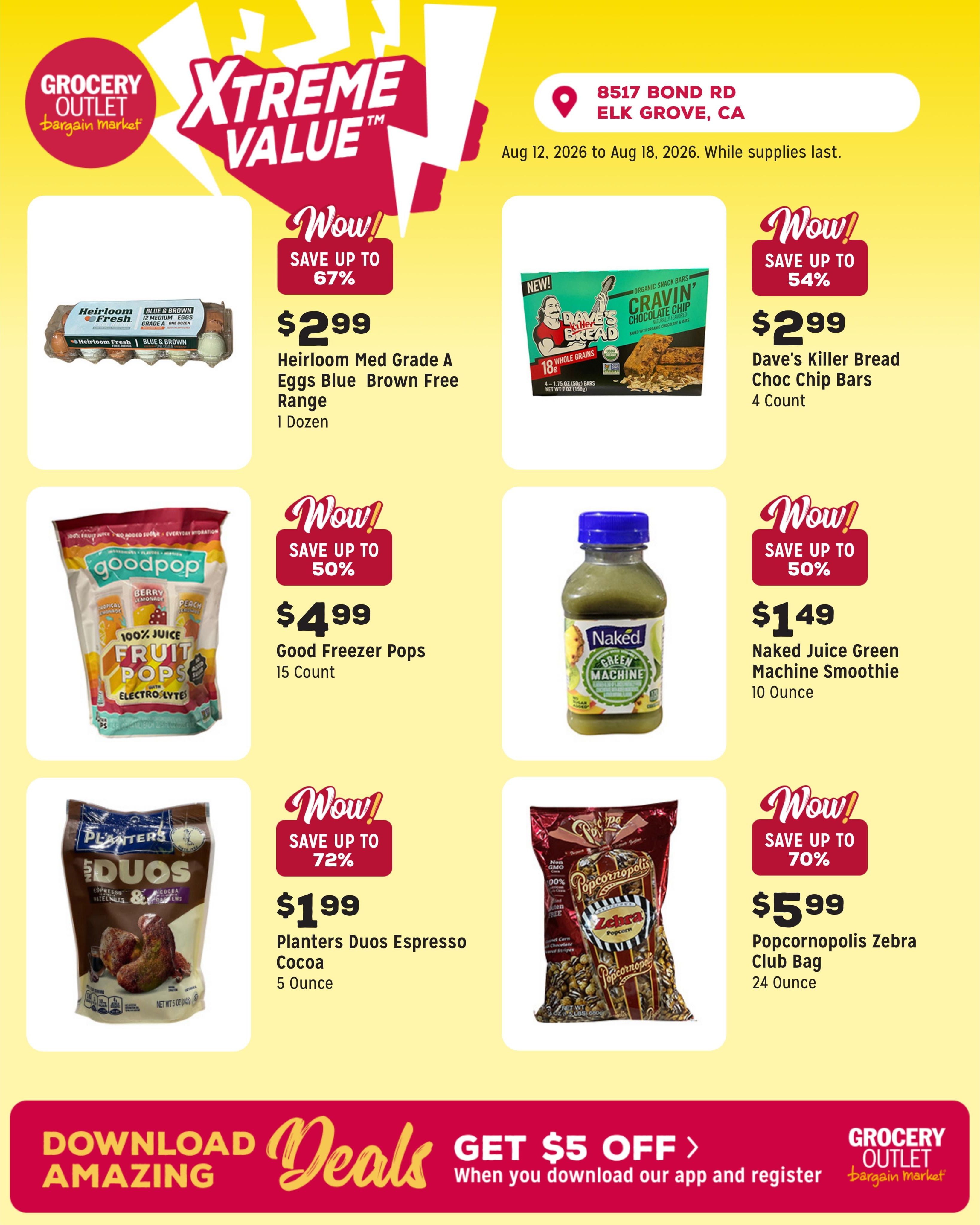 Grocery Outlet (Elk Grove–Sacramento Area, CA) Weekly Ad August 12 - 18, 2026