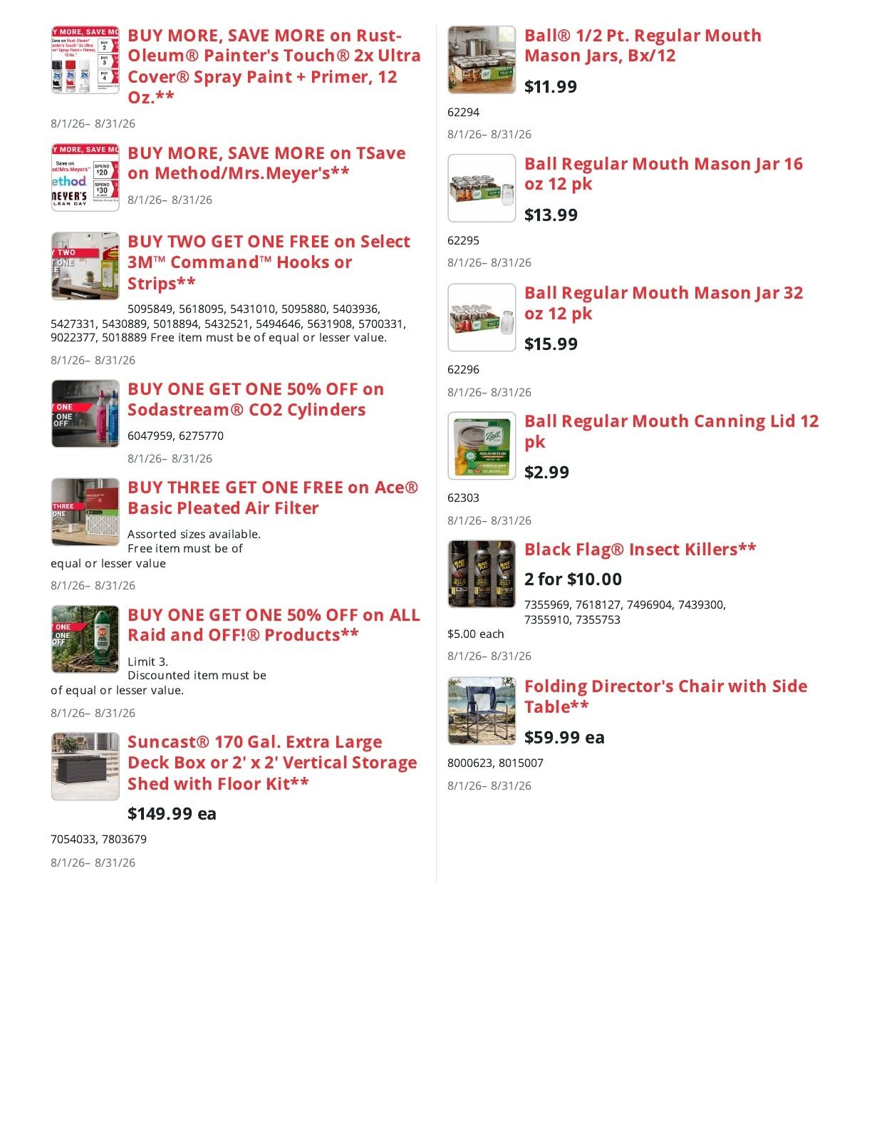 Harvest Fare Ace Weekly Ad August 1 - 31, 2026