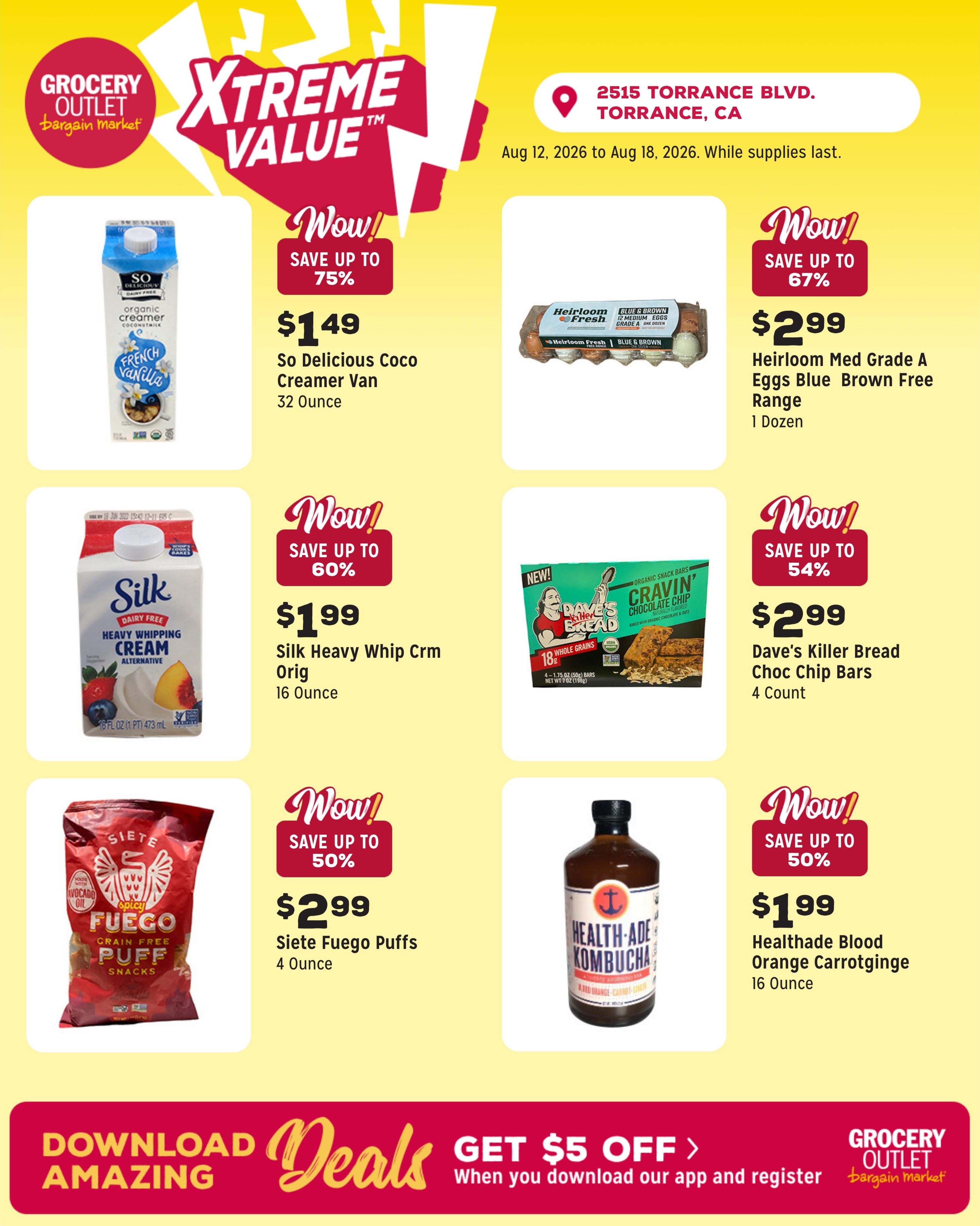 Grocery Outlet (Torrance–Redondo Beach Area, CA) Weekly Ad August 12 - 18, 2026