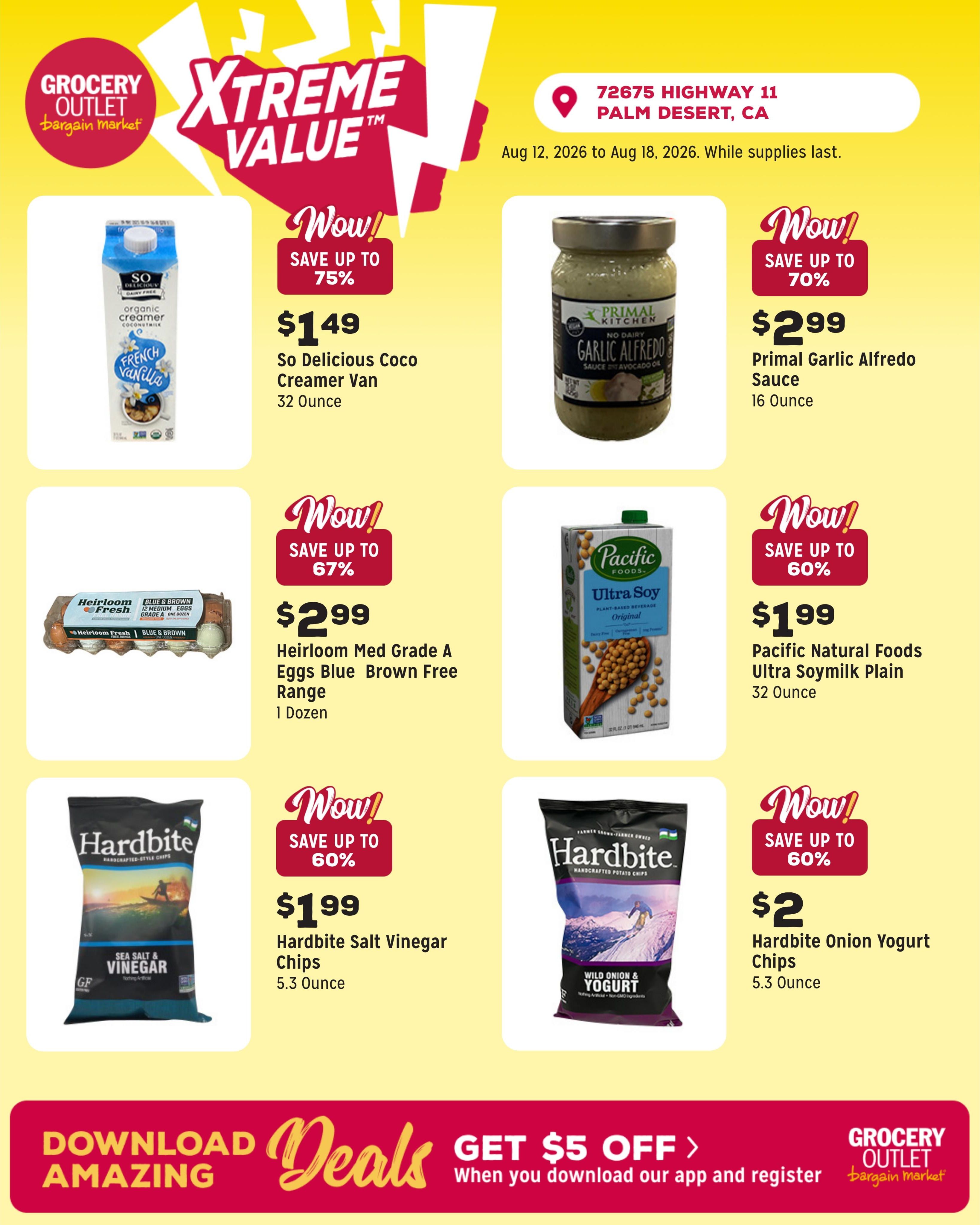 Grocery Outlet (Palm Desert Area, CA) Weekly Ad August 12 - 18, 2026