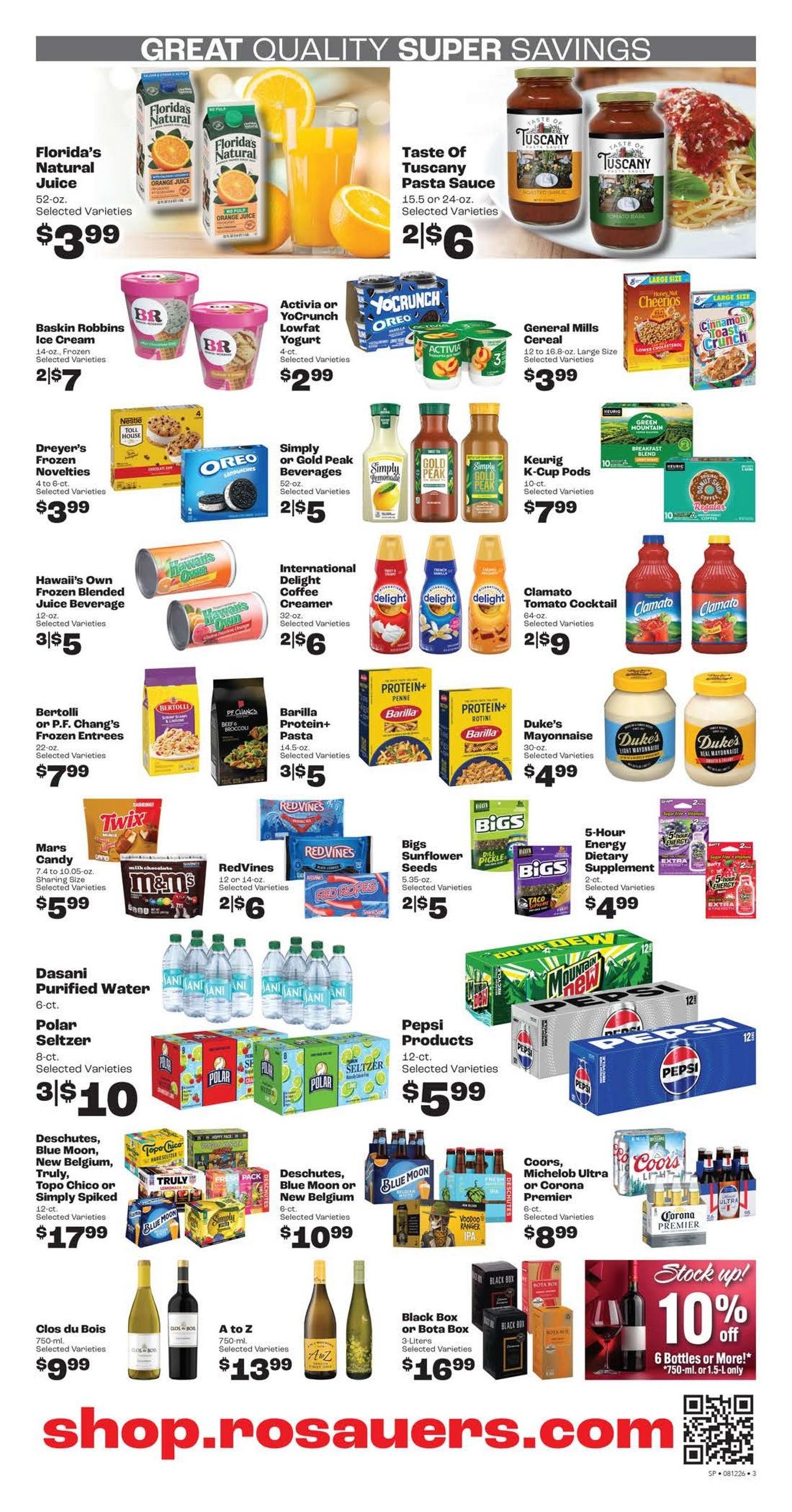 Rosauers (Spokane Valley–Otis Orchards Area, ID–WA) Weekly Ad August 12 - 18, 2026