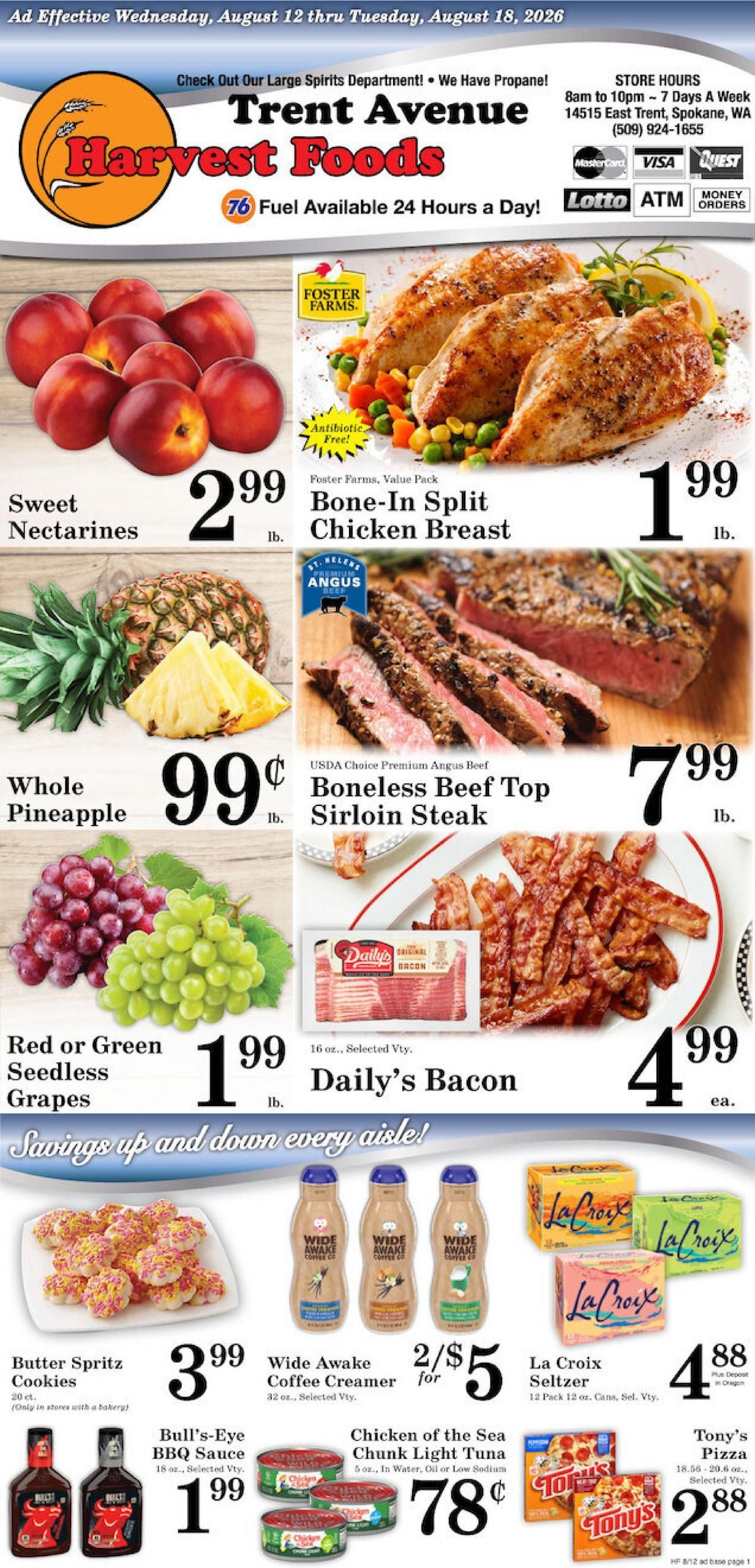 Harvest Foods (Spokane Valley–Otis Orchards Area, ID–WA) Weekly Ad August 12 - 18, 2026
