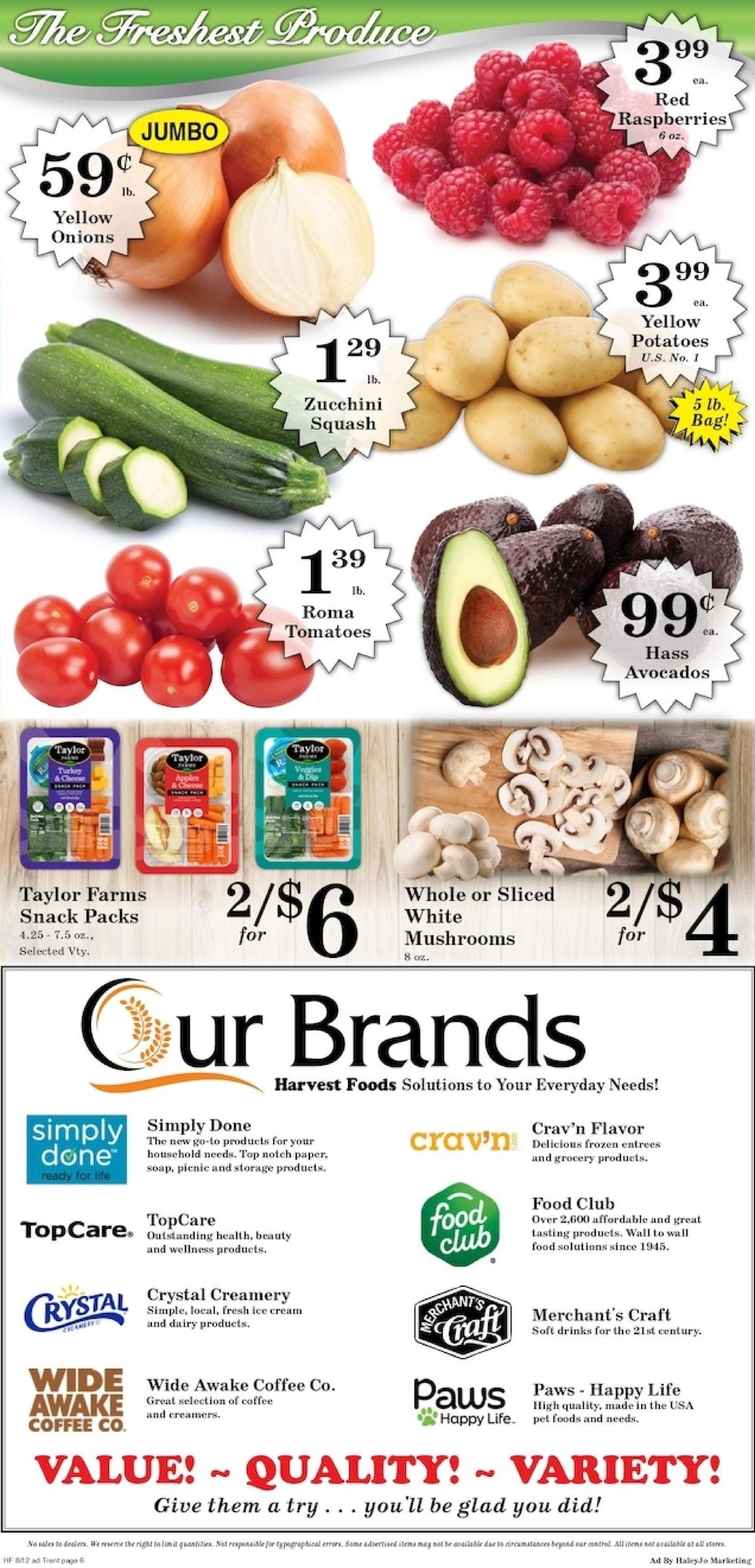 Harvest Foods (Spokane Valley–Otis Orchards Area, ID–WA) Weekly Ad August 12 - 18, 2026