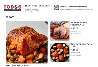 Todos Neighborhood Markets (13905 Jefferson Davis Hwy, Woodbridge, VA) Weekly Ad August 12 - 25, 2026