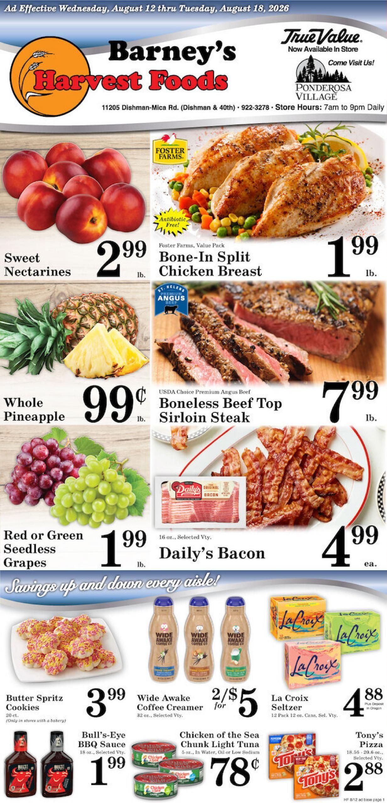 Harvest Foods (Spokane–Mica Area, WA) Weekly Ad August 12 - 18, 2026