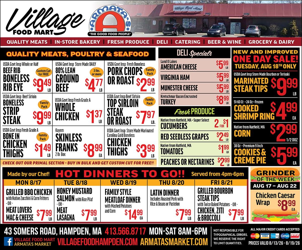 Village Food Mart Weekly Ad August 13 - 19, 2026