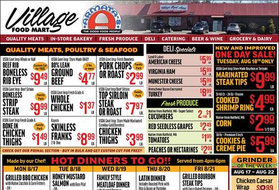 Village Food Mart Weekly Ad August 13 - 19, 2026