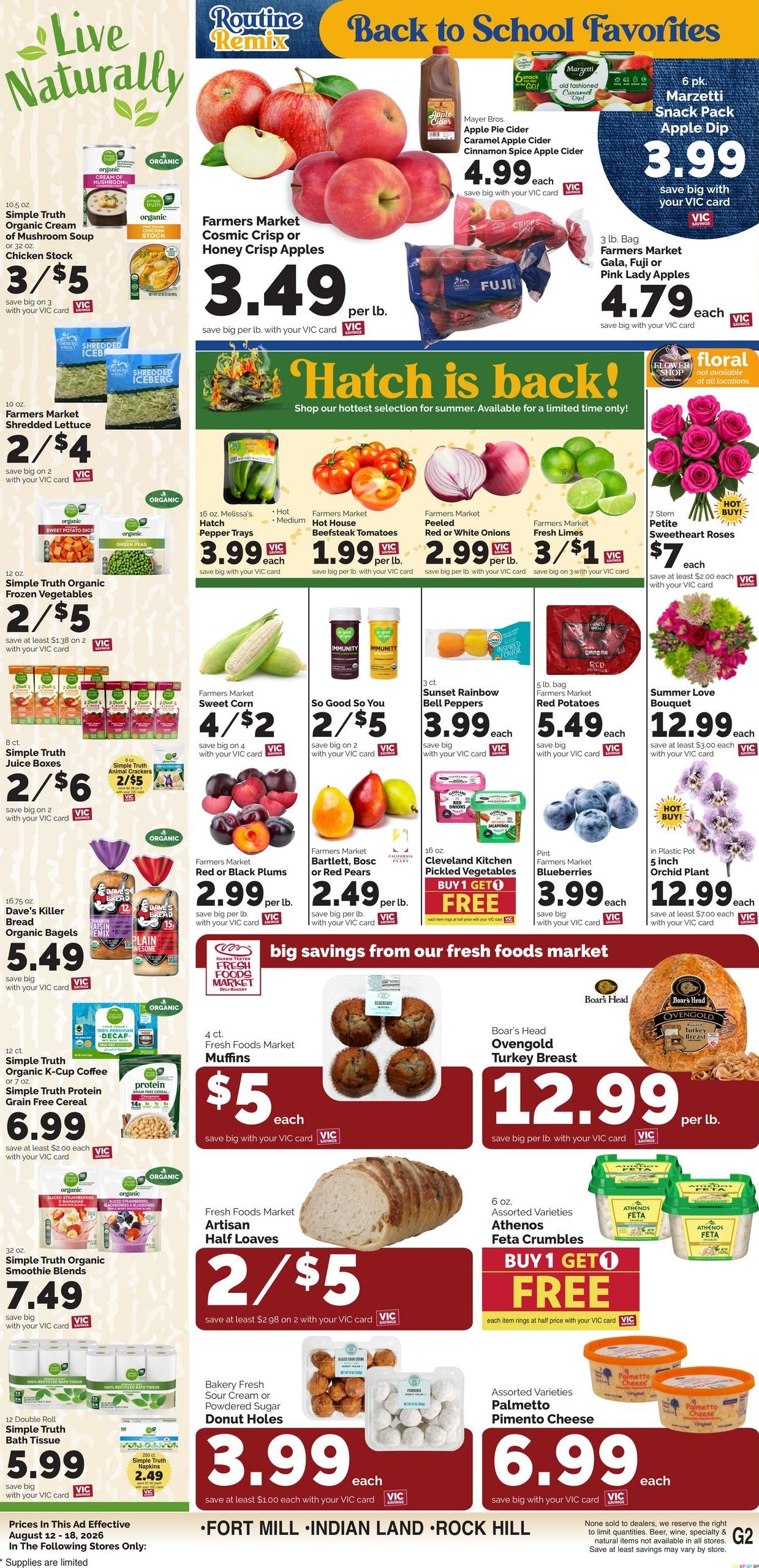 Harris Teeter (Rock Hill–Fort Mill Area, SC) Weekly Ad August 12 - 18, 2026