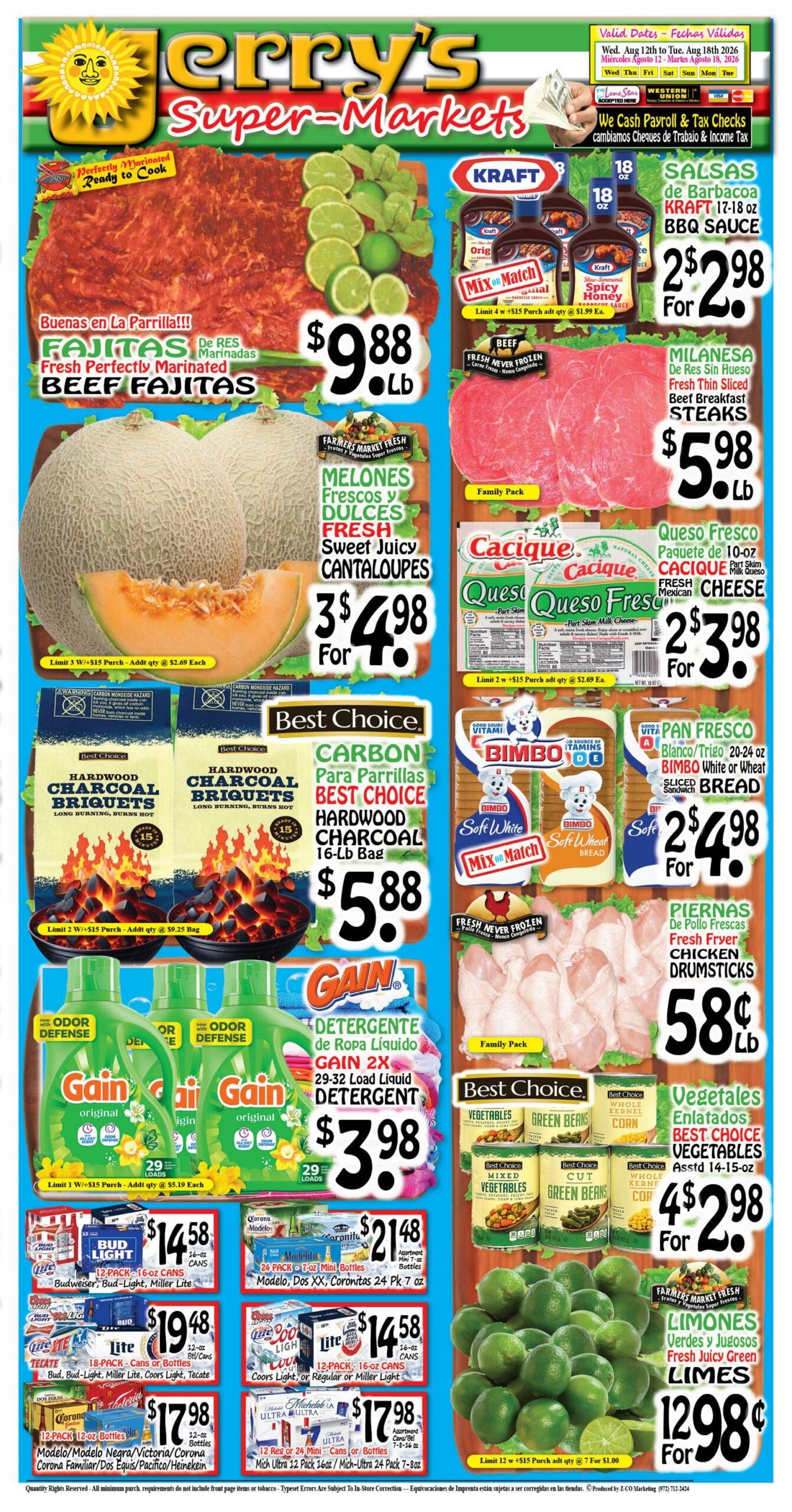 Jerry's Supermarkets Weekly Ad August 12 - 18, 2026
