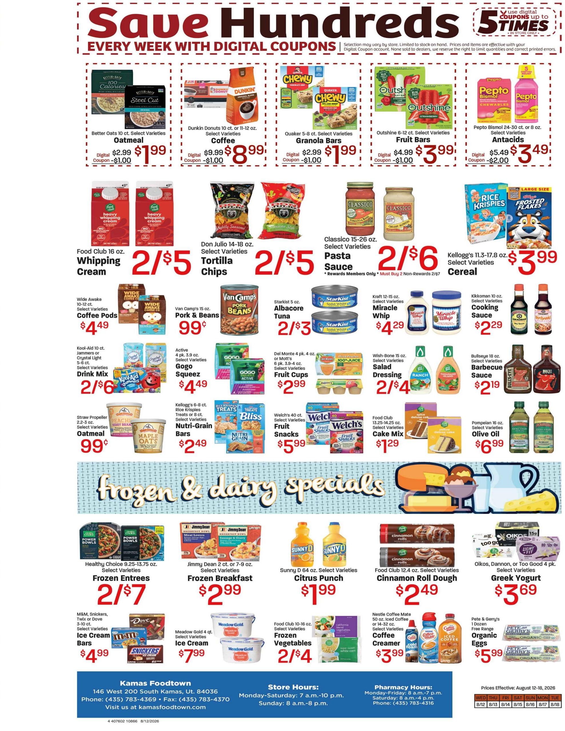 Kamas Foodtown Weekly Ad August 12 - 18, 2026