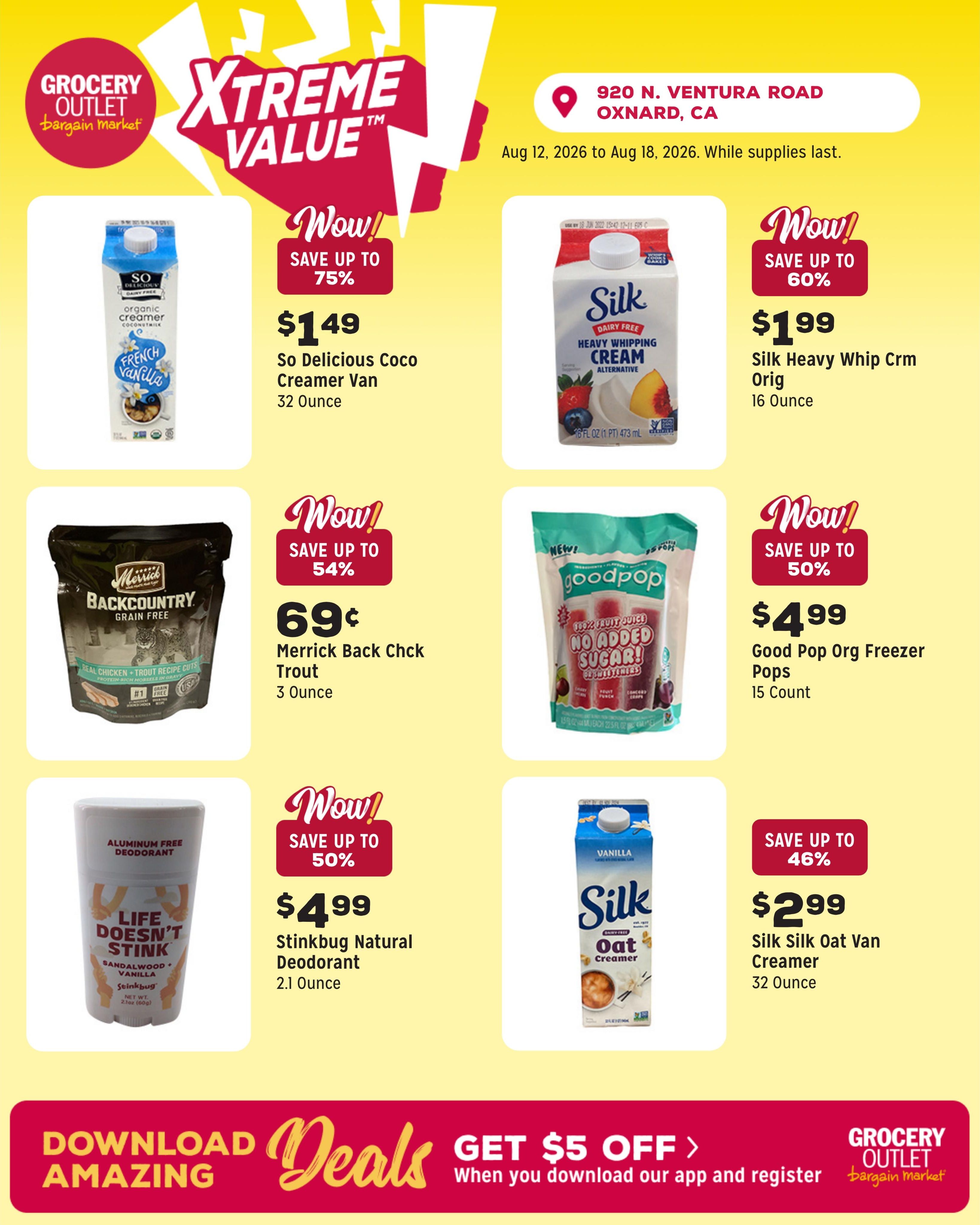 Grocery Outlet (Oxnard Area, CA) Weekly Ad August 12 - 18, 2026
