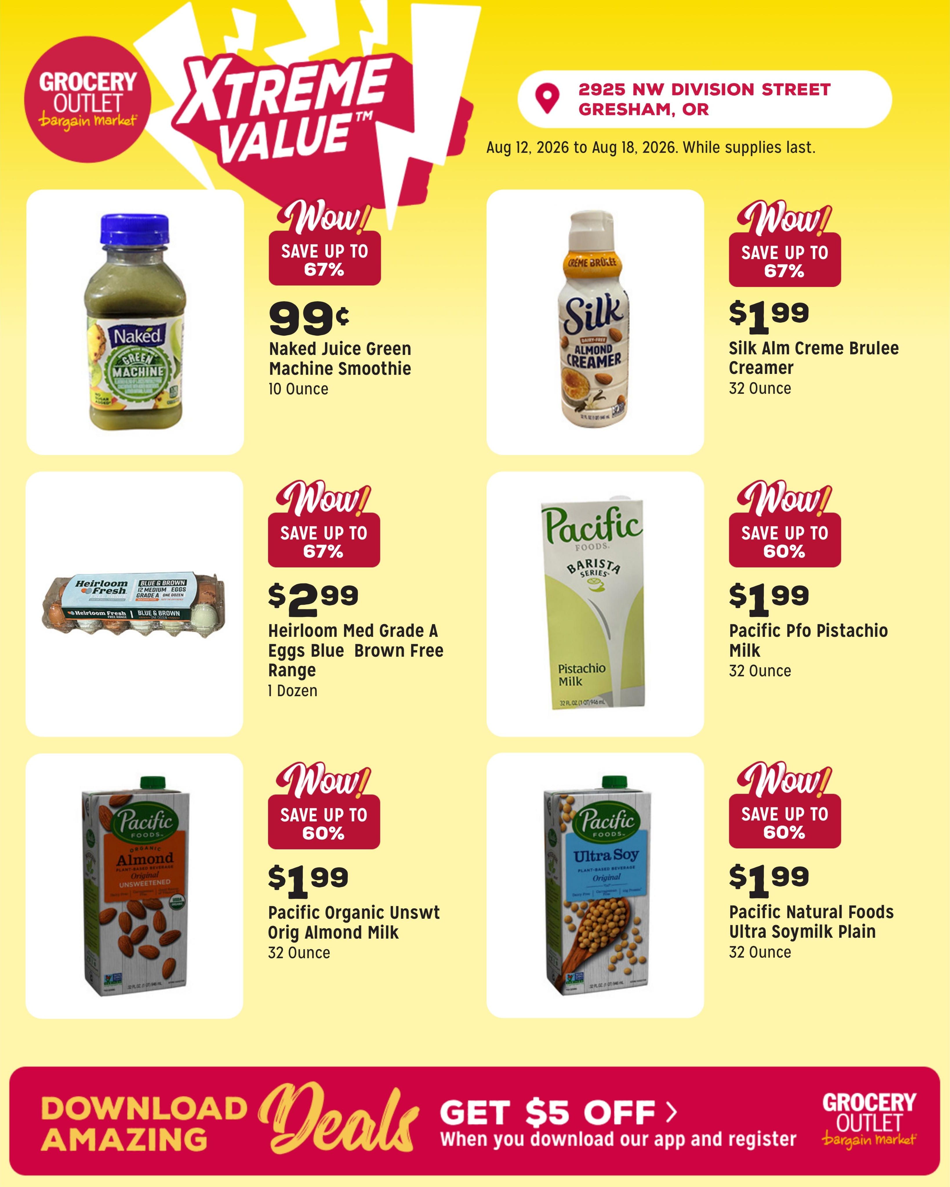 Grocery Outlet (Gresham–Fairview Area, OR) Weekly Ad August 12 - 18, 2026