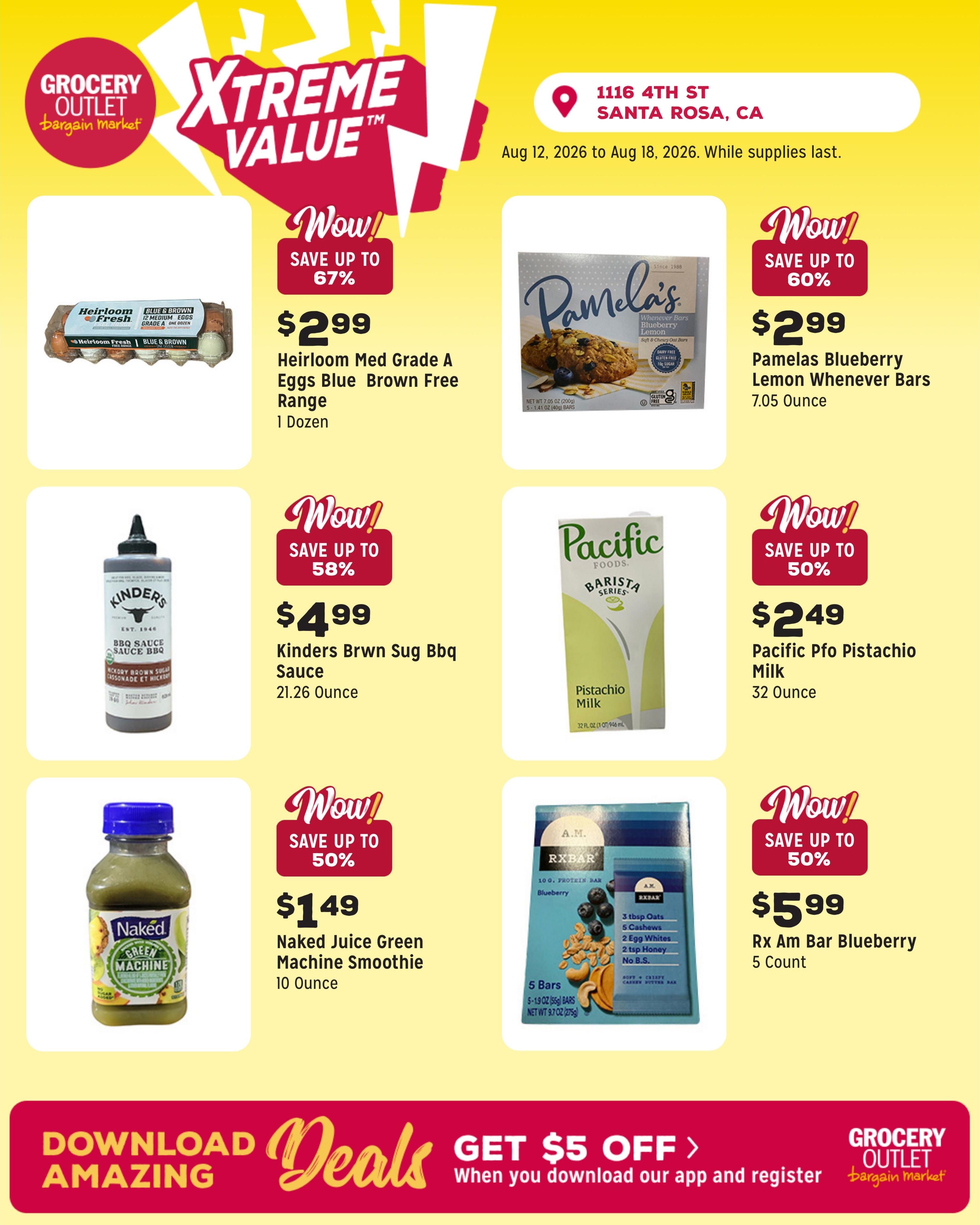 Grocery Outlet (Santa Rosa Area, CA) Weekly Ad August 12 - 18, 2026