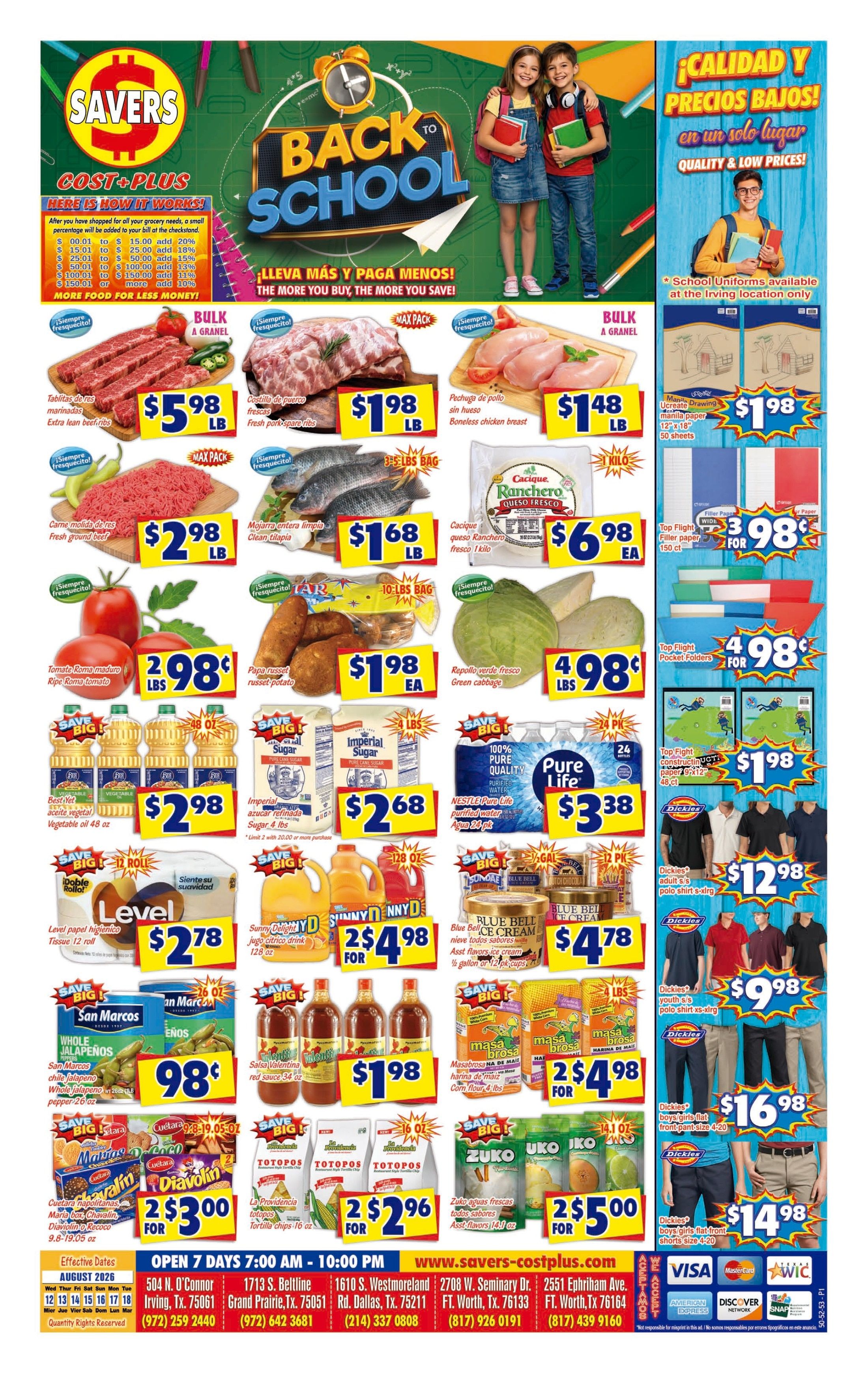 Savers Cost Plus (Texas) Weekly Ad August 12 - 18, 2026