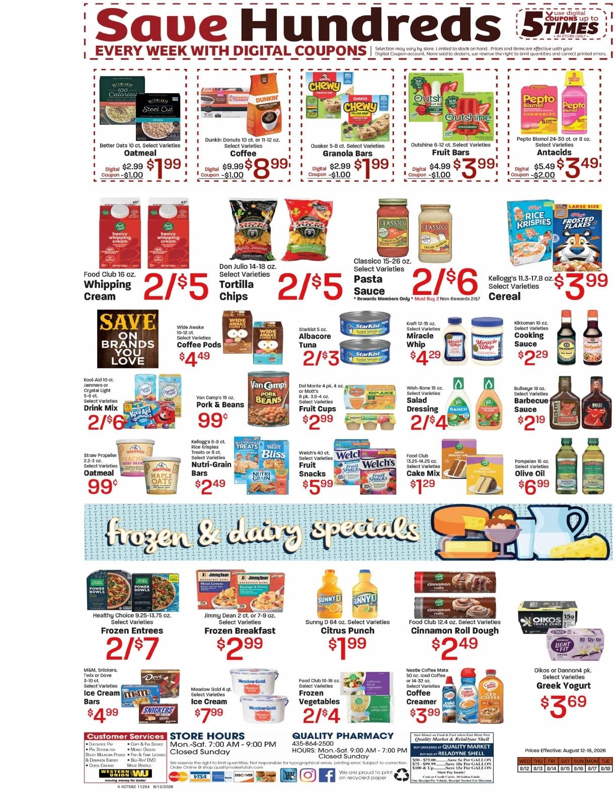 Quality Market (180 East Main, Delta, UT) Weekly Ad August 12 - 18, 2026
