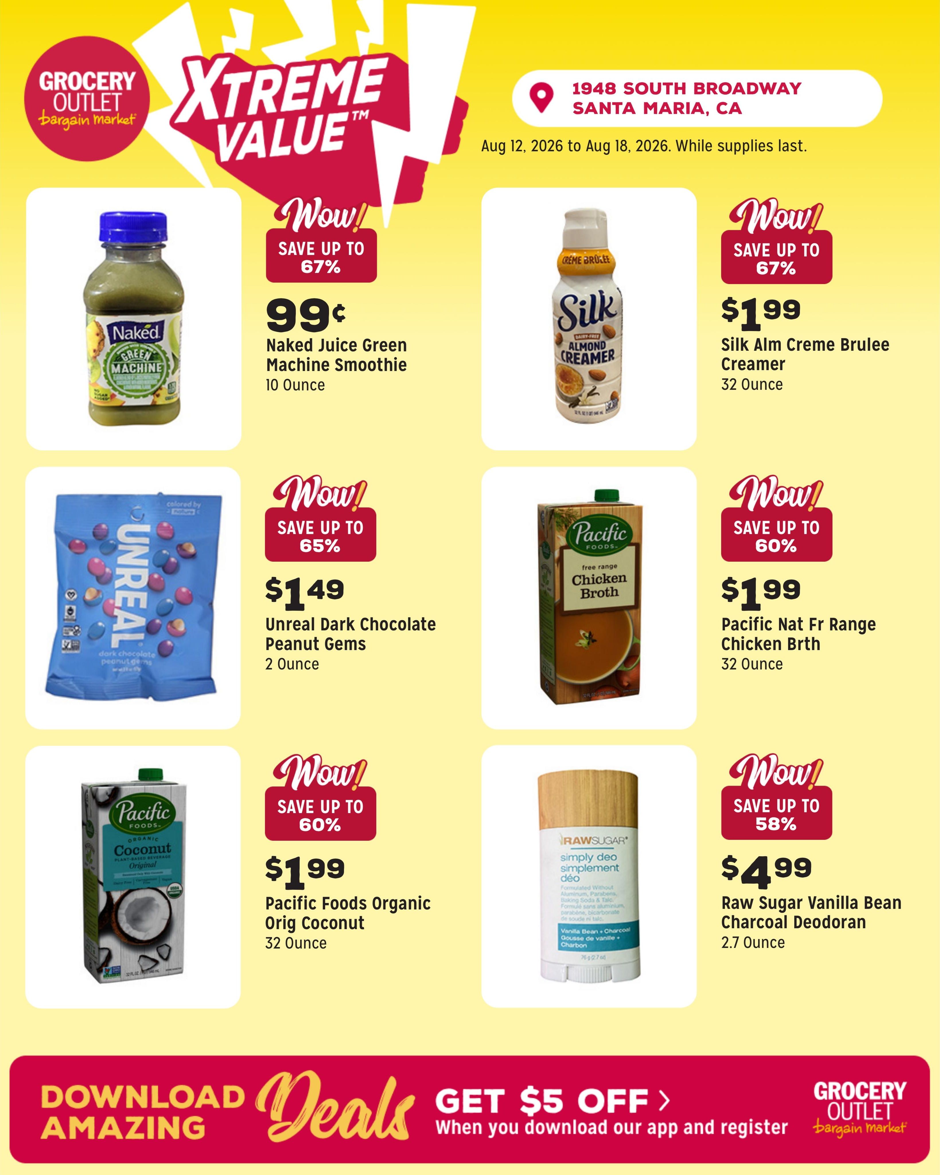 Grocery Outlet (Santa Maria Area, CA) Weekly Ad August 12 - 18, 2026