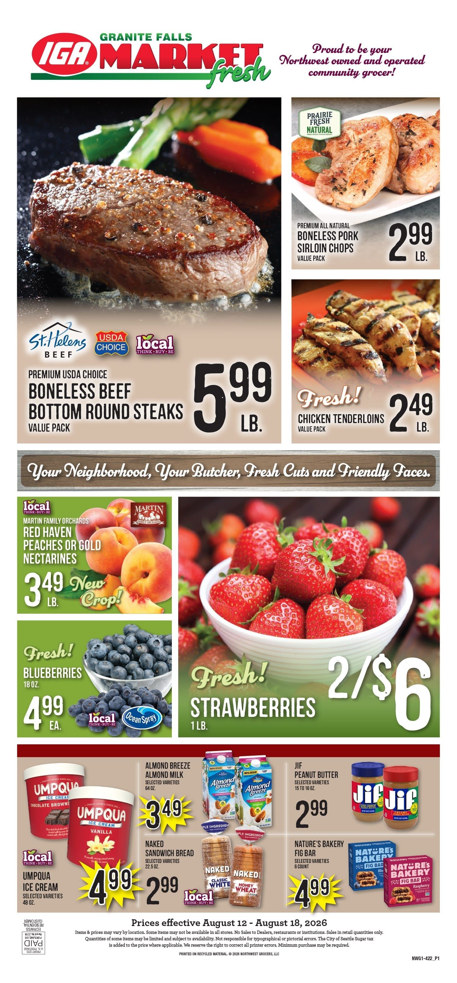 Granite Falls IGA Weekly Ad August 12 - 18, 2026