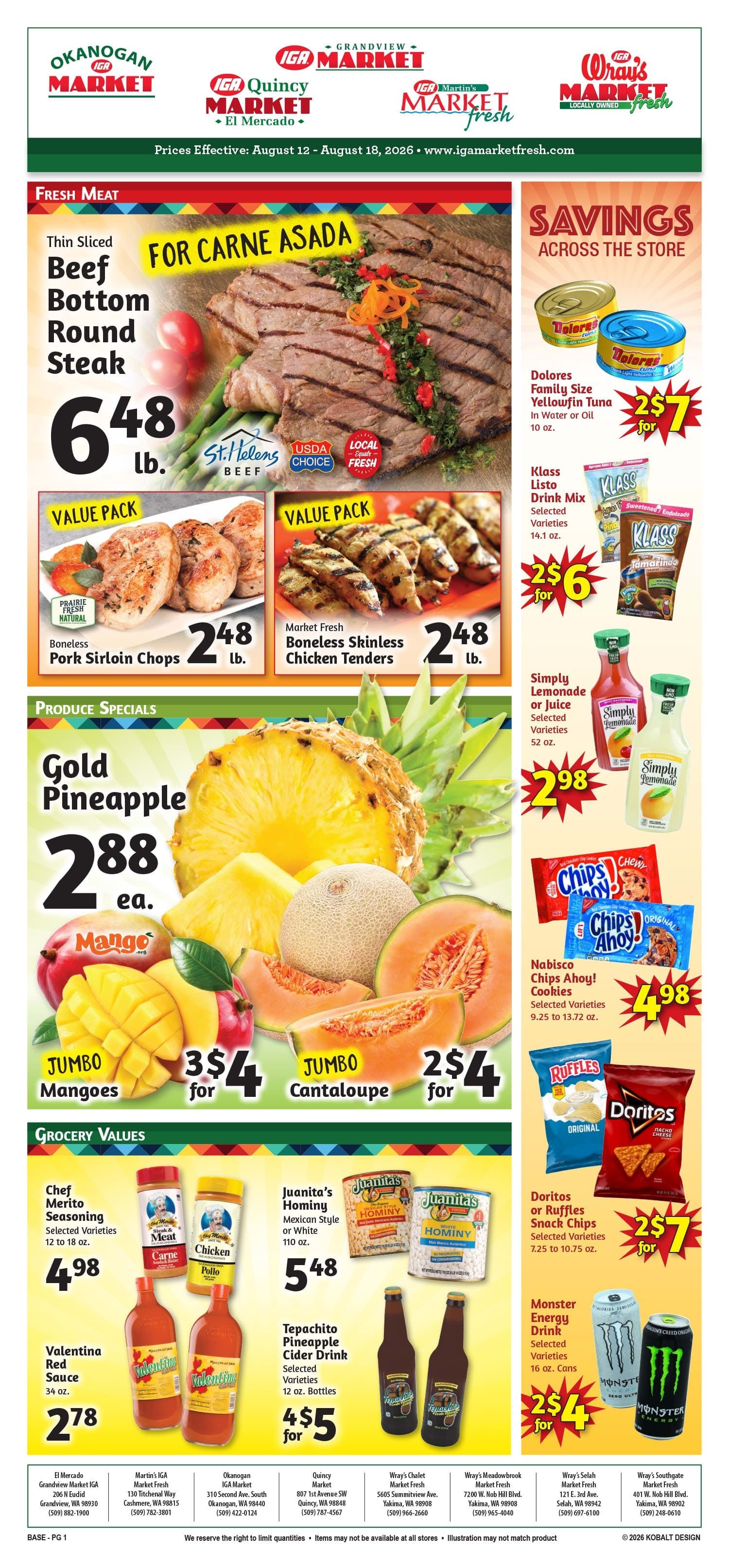 Quincy Market IGA Weekly Ad August 12 - 18, 2026