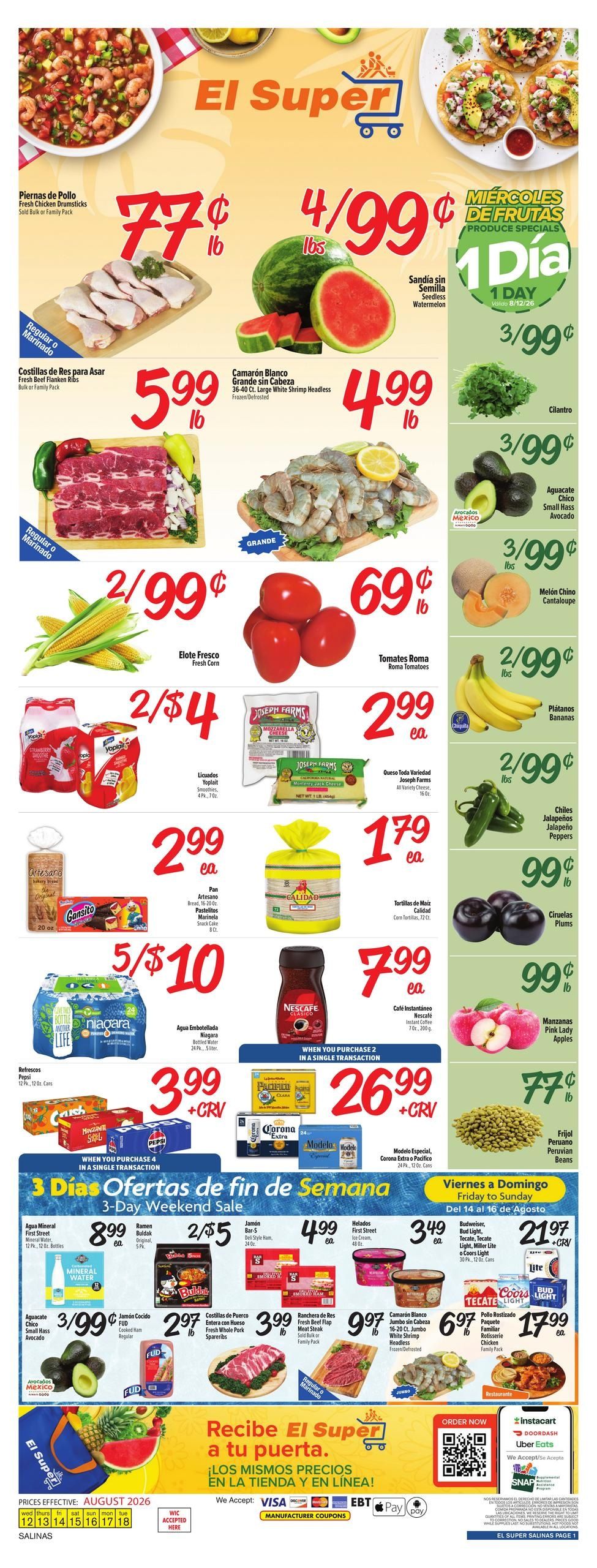 El Super (Salinas–Moss Landing Area, CA) Weekly Ad August 12 - 18, 2026