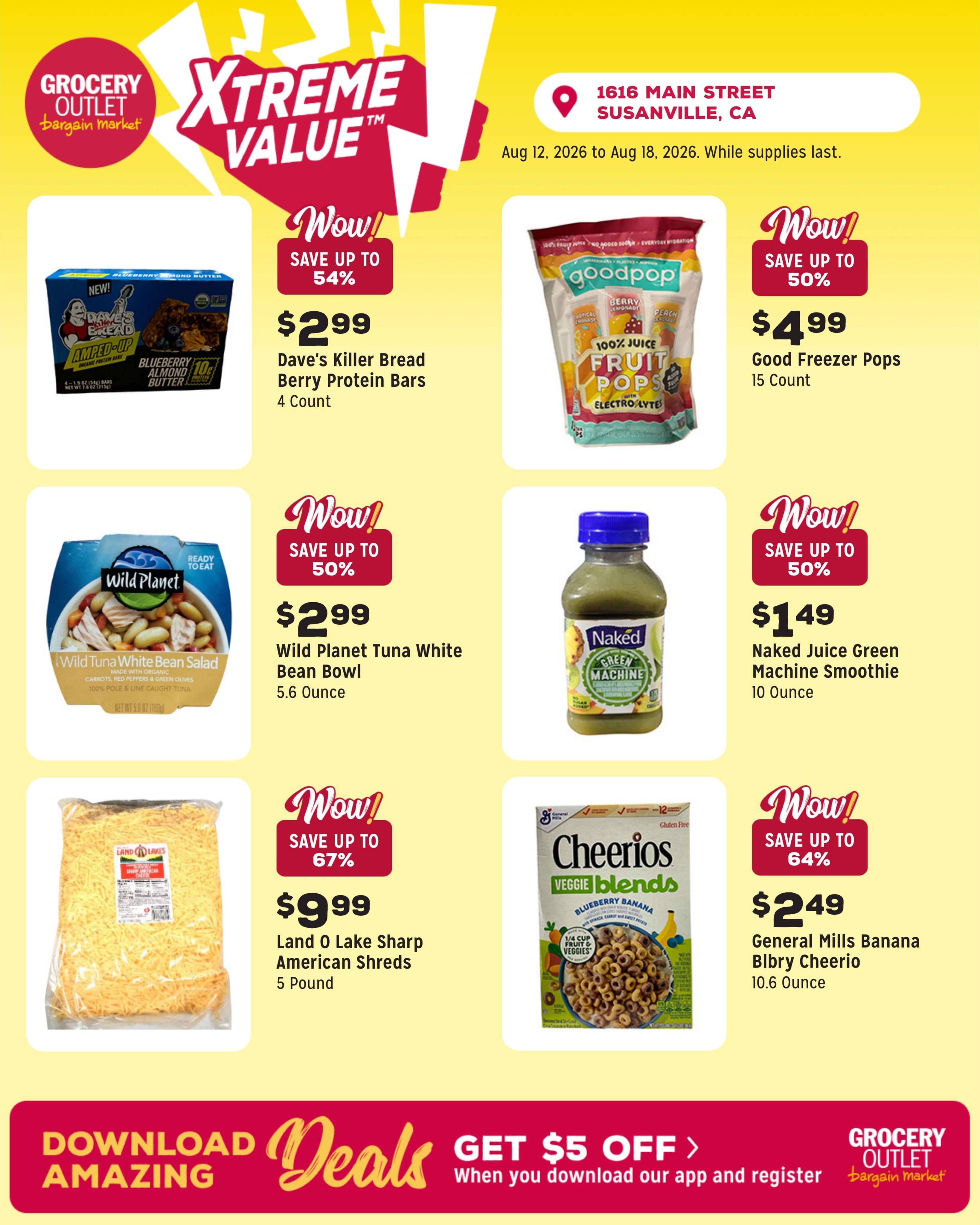 Grocery Outlet (Susanville Area, CA) Weekly Ad August 12 - 18, 2026