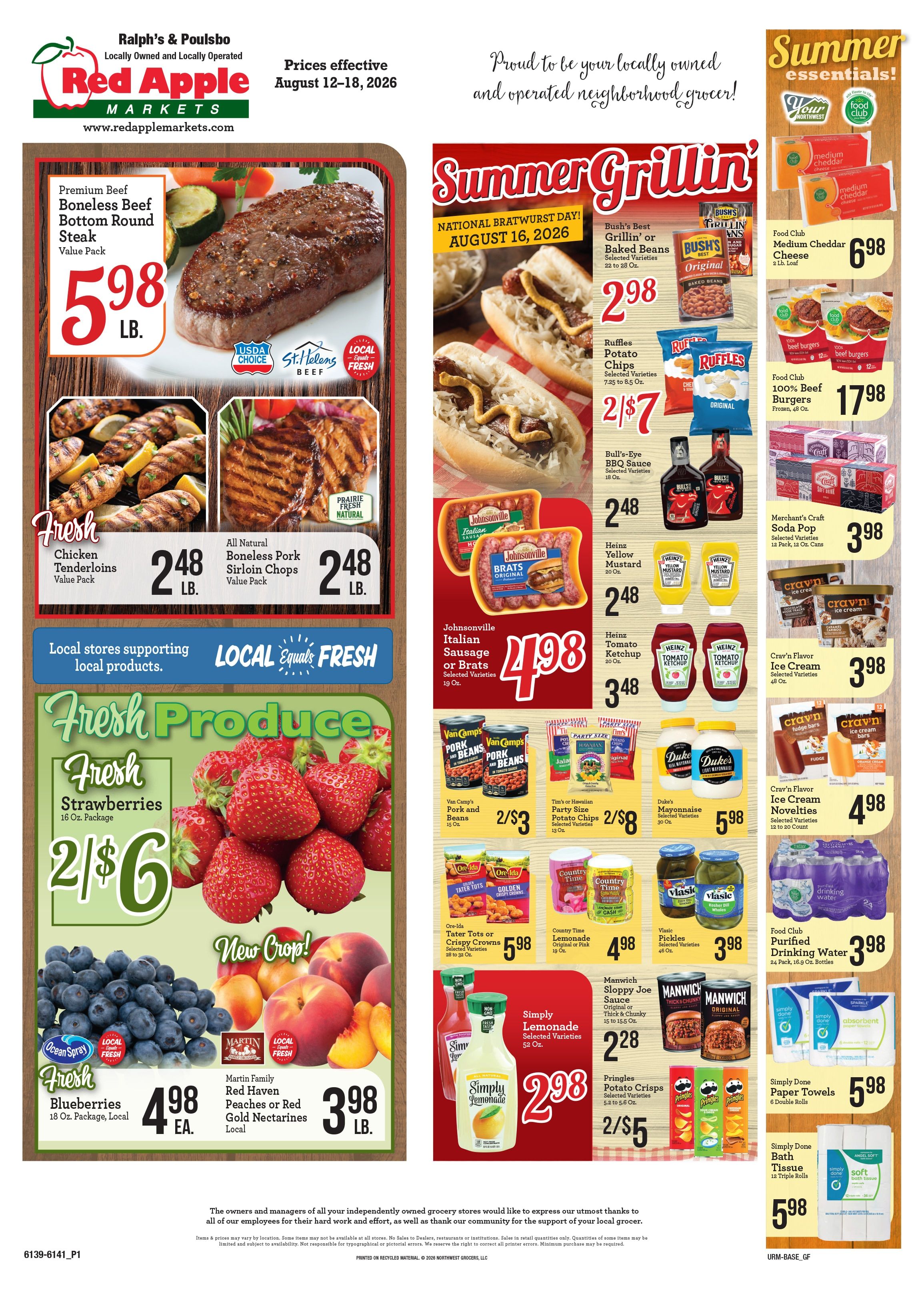 Ralph's and Poulsbo Red Apple Markets Weekly Ad August 12 - 18, 2026