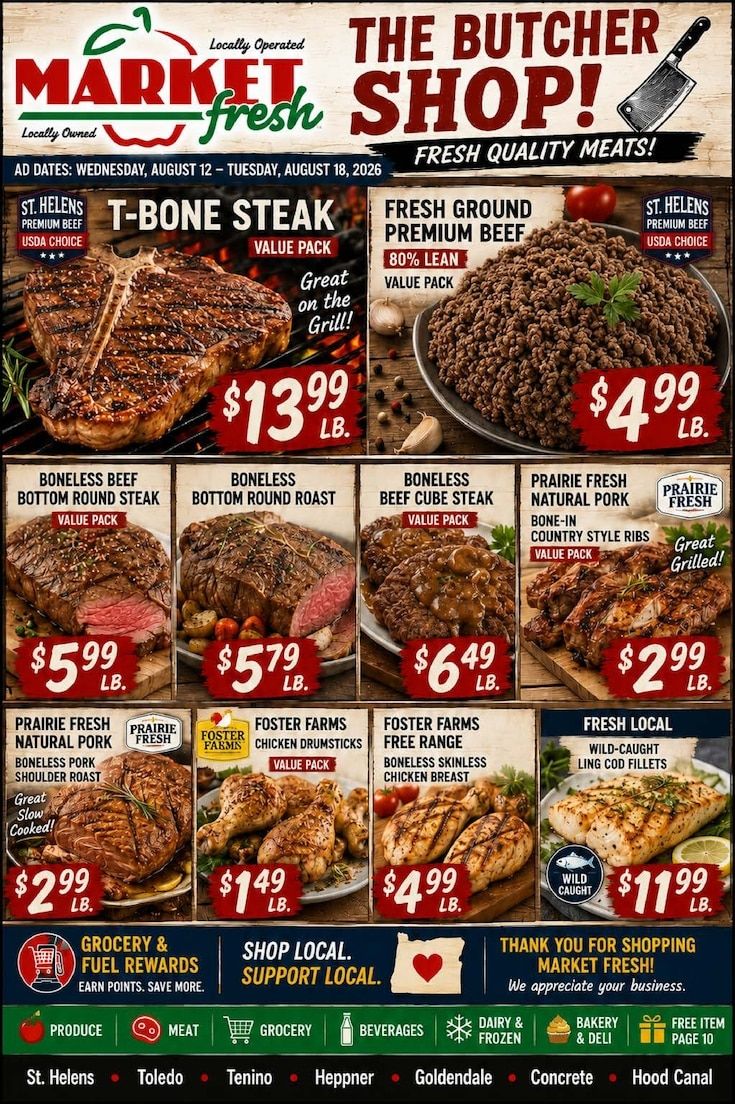 Goldendale Market Fresh Weekly Ad August 12 - 18, 2026
