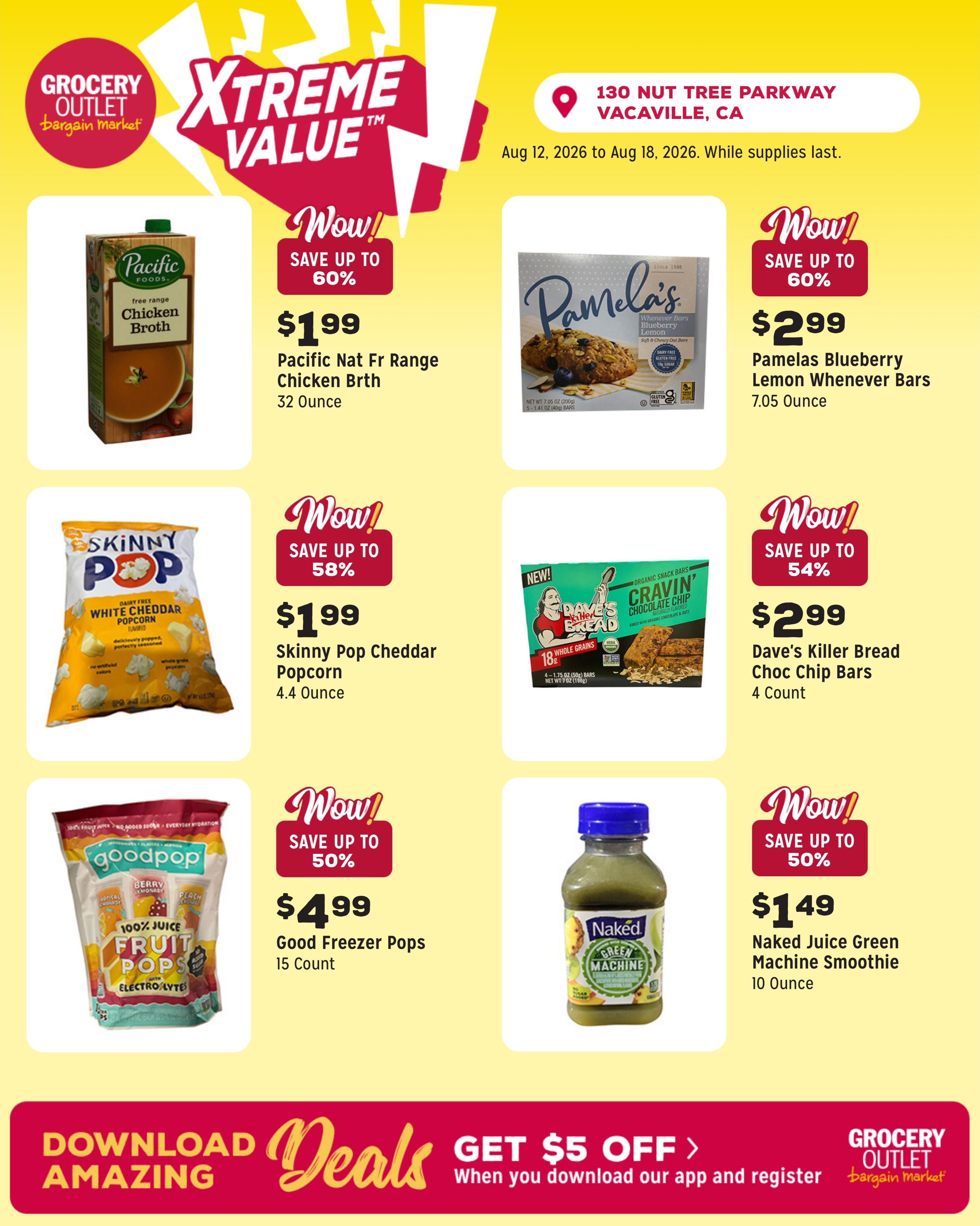 Grocery Outlet (Vacaville Area, CA) Weekly Ad August 12 - 18, 2026
