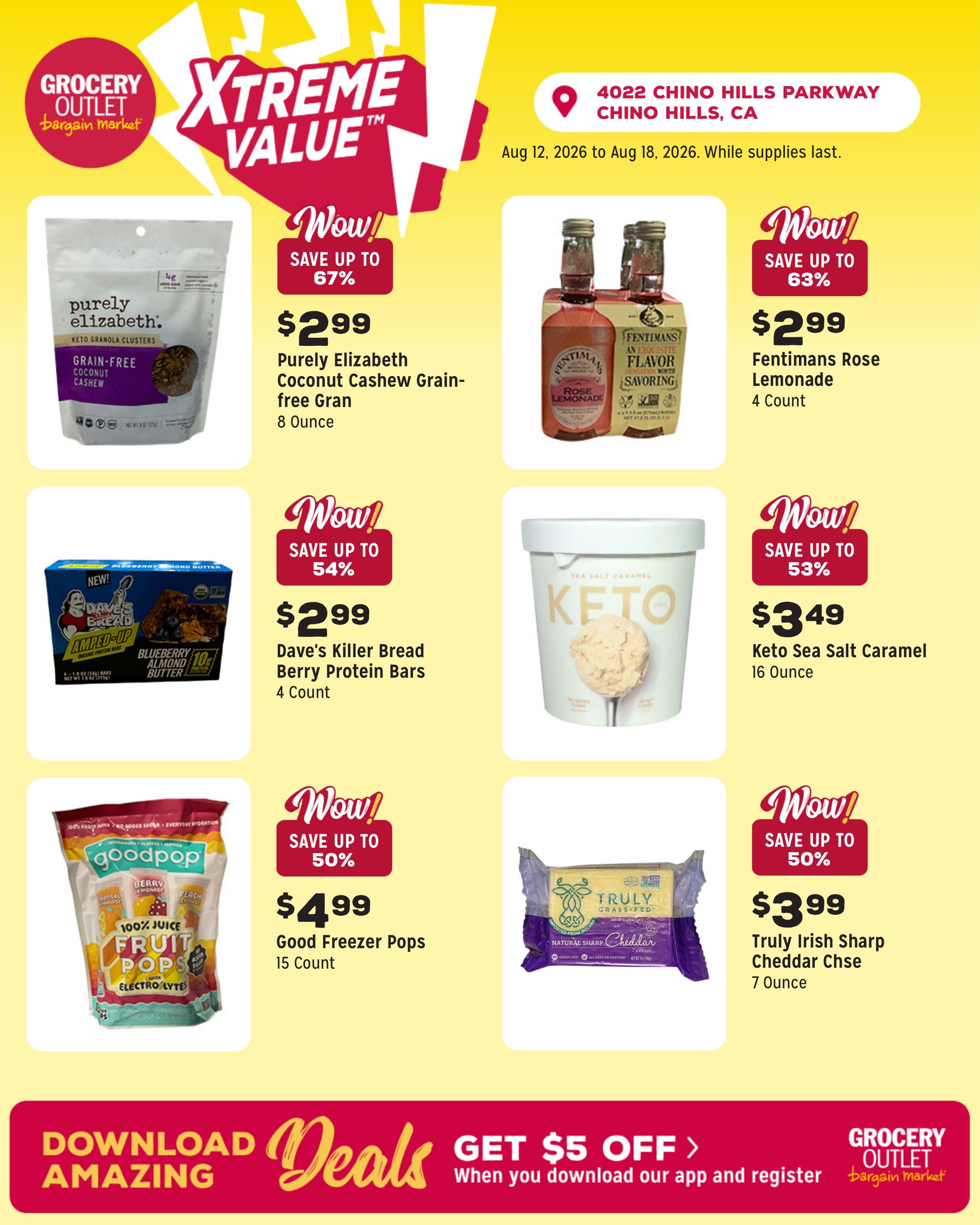 Grocery Outlet (Pomona–Yorba Linda Area, CA) Weekly Ad August 12 - 18, 2026